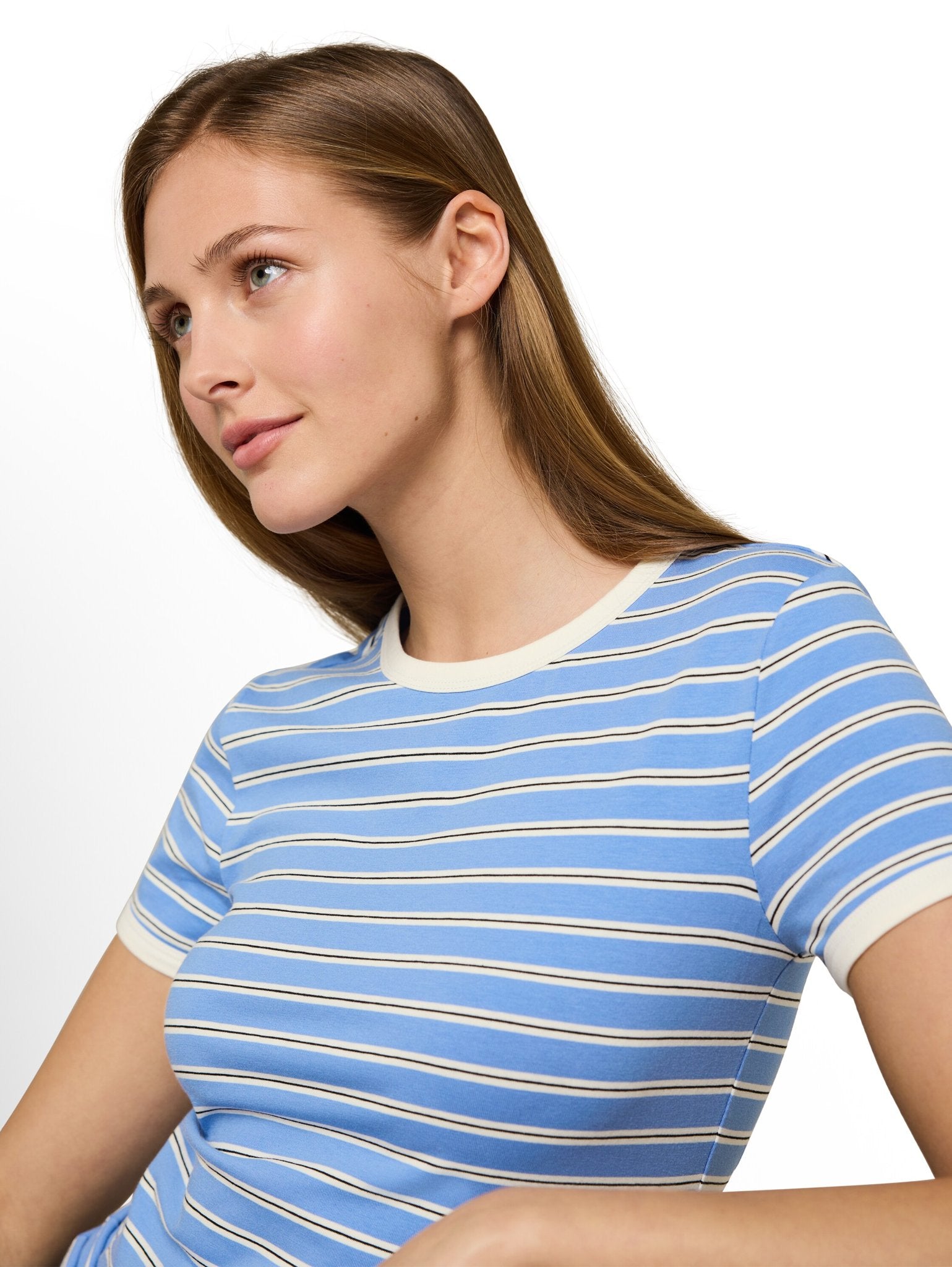 Tom Tailor denim Damen T-Shirts Blue White Blac