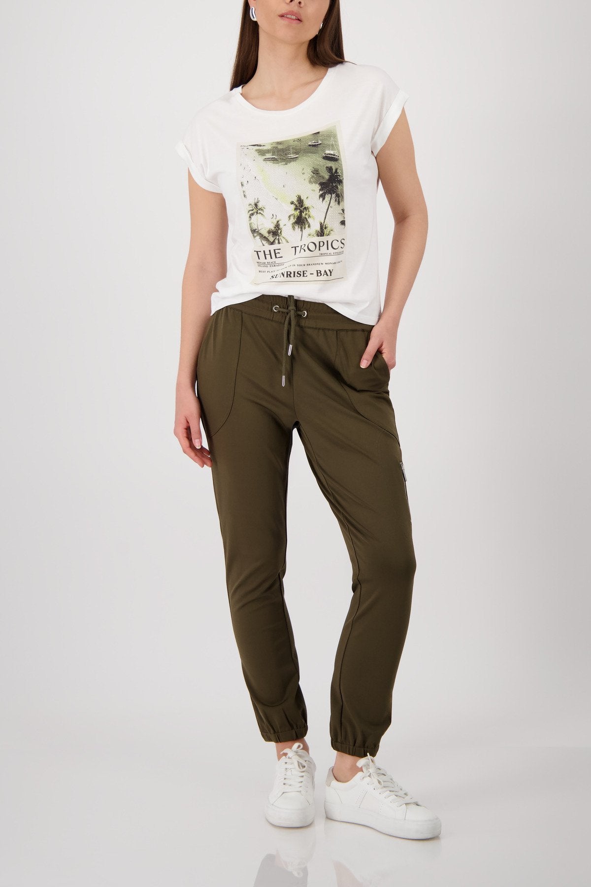 Monari Damen Hosen Olive