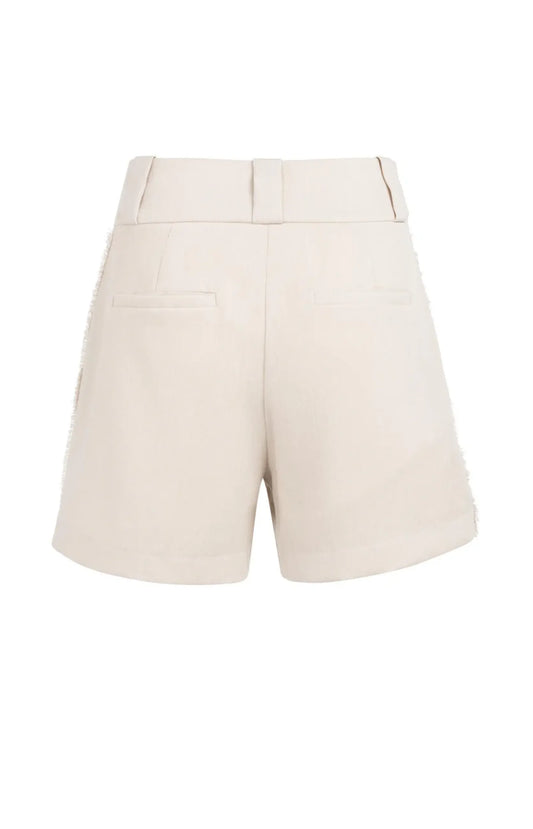 Shorts aus Leinenmischung mit hohem Bund