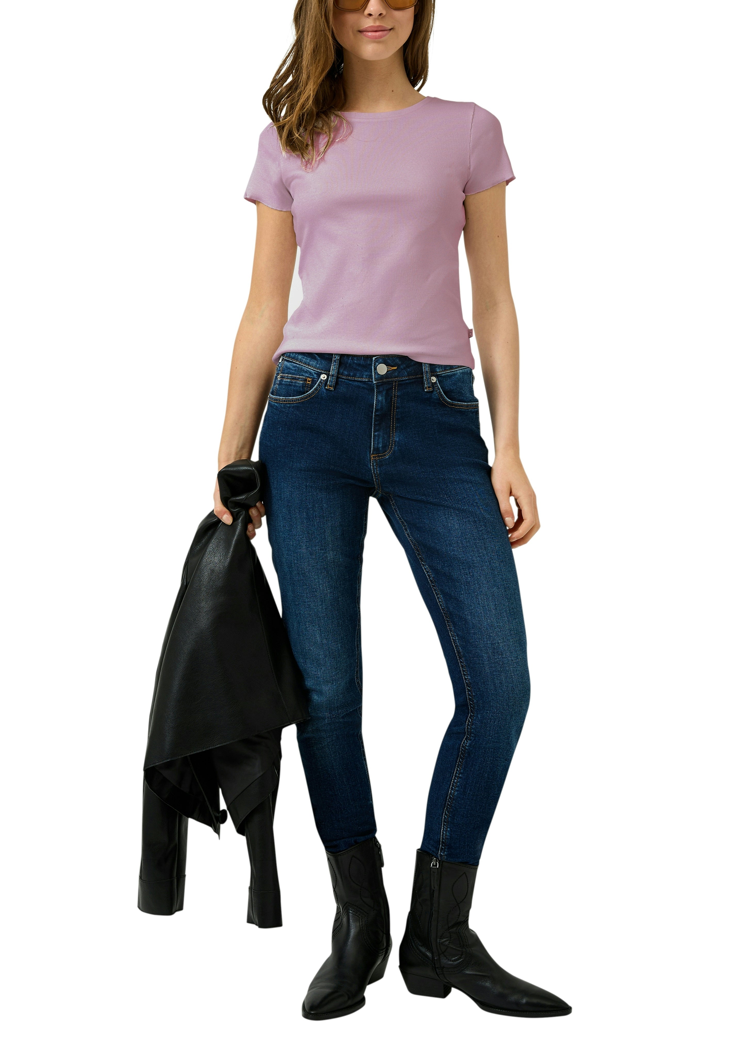 QS by S.Oliver Damen T-Shirts Lilac/Pink