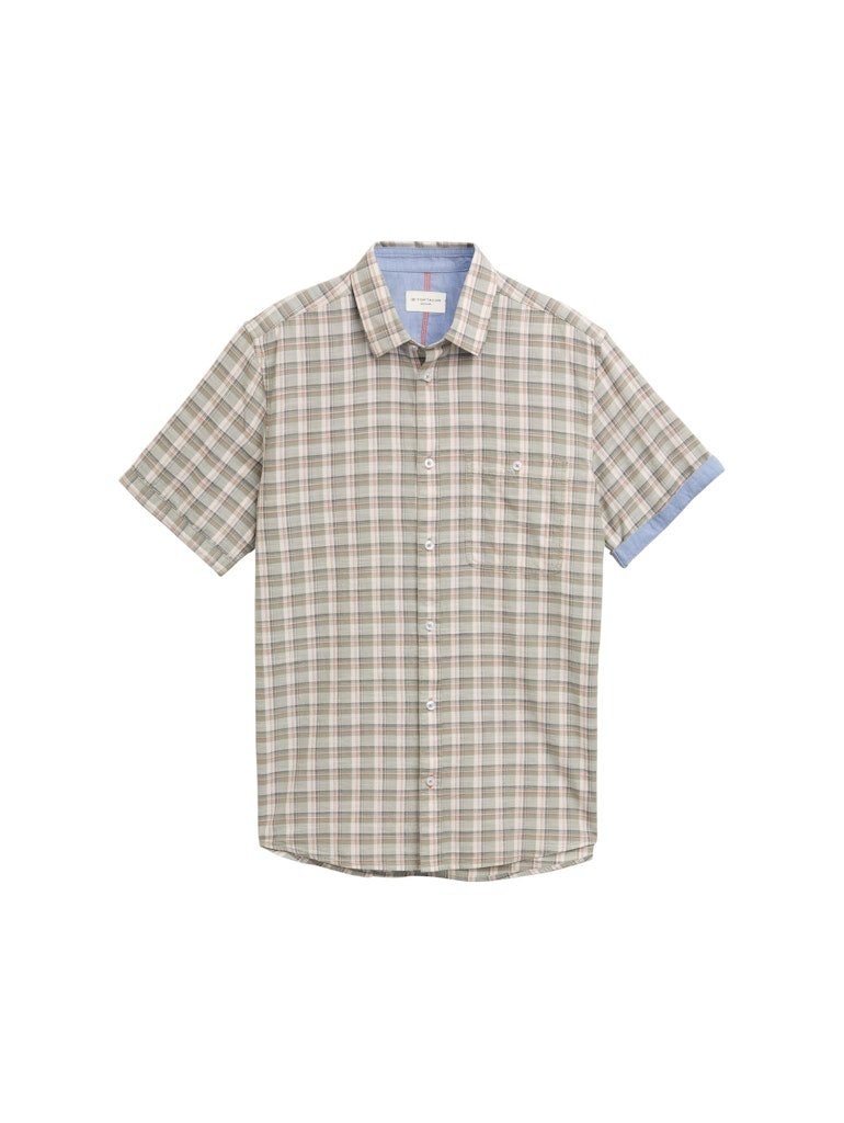 Tom Tailor Herren Hemden kurz Green White Che