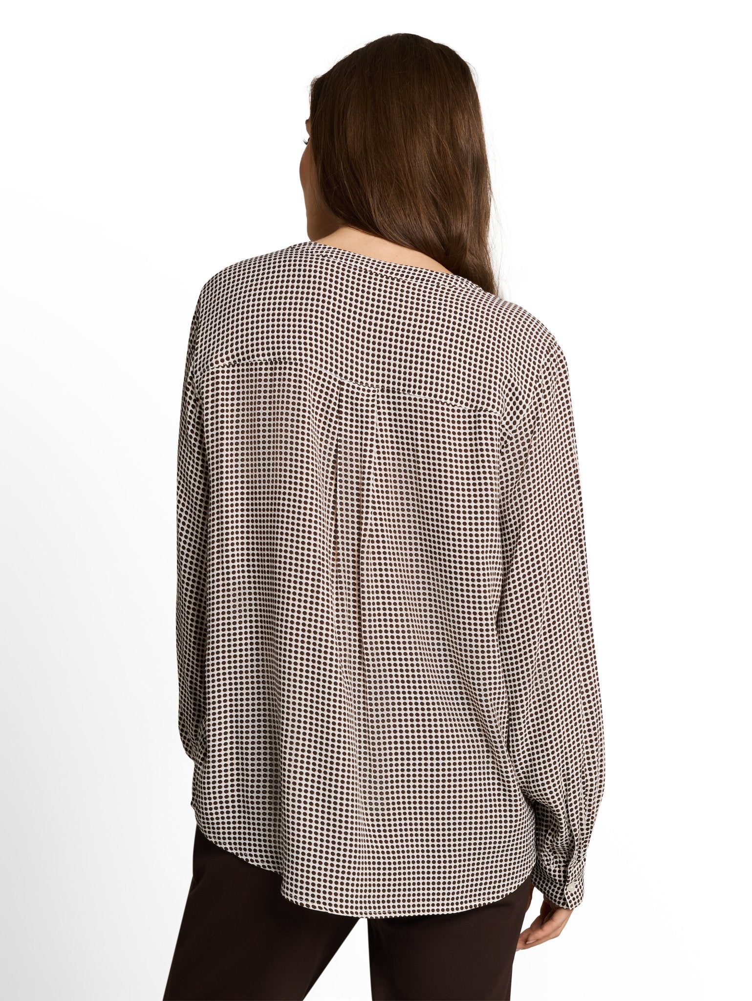 Tom Tailor Damen Blusen kurz Small Brown Dot