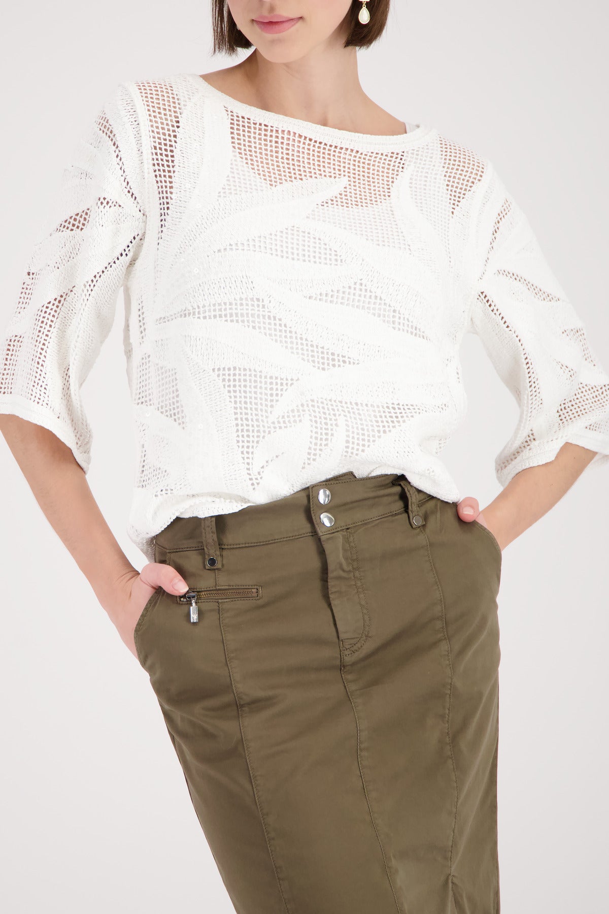 Monari Damen Pullover Cream