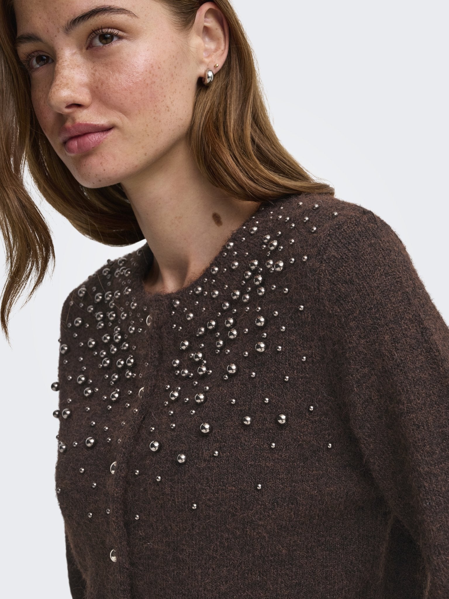 Only Damen Strickjacken Coffee Bean/Mel