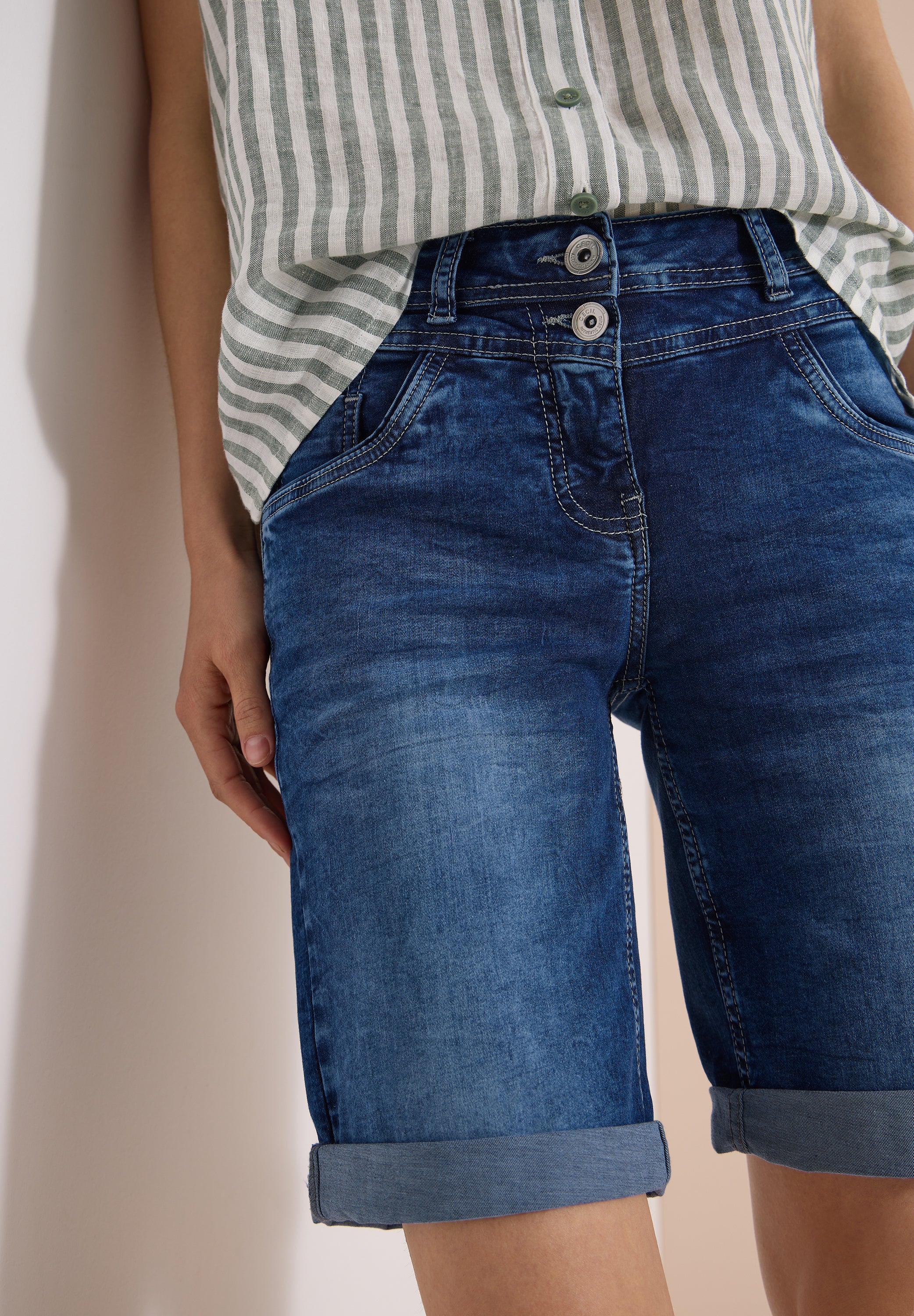 Cecil Damen Hosen  Mid Blue