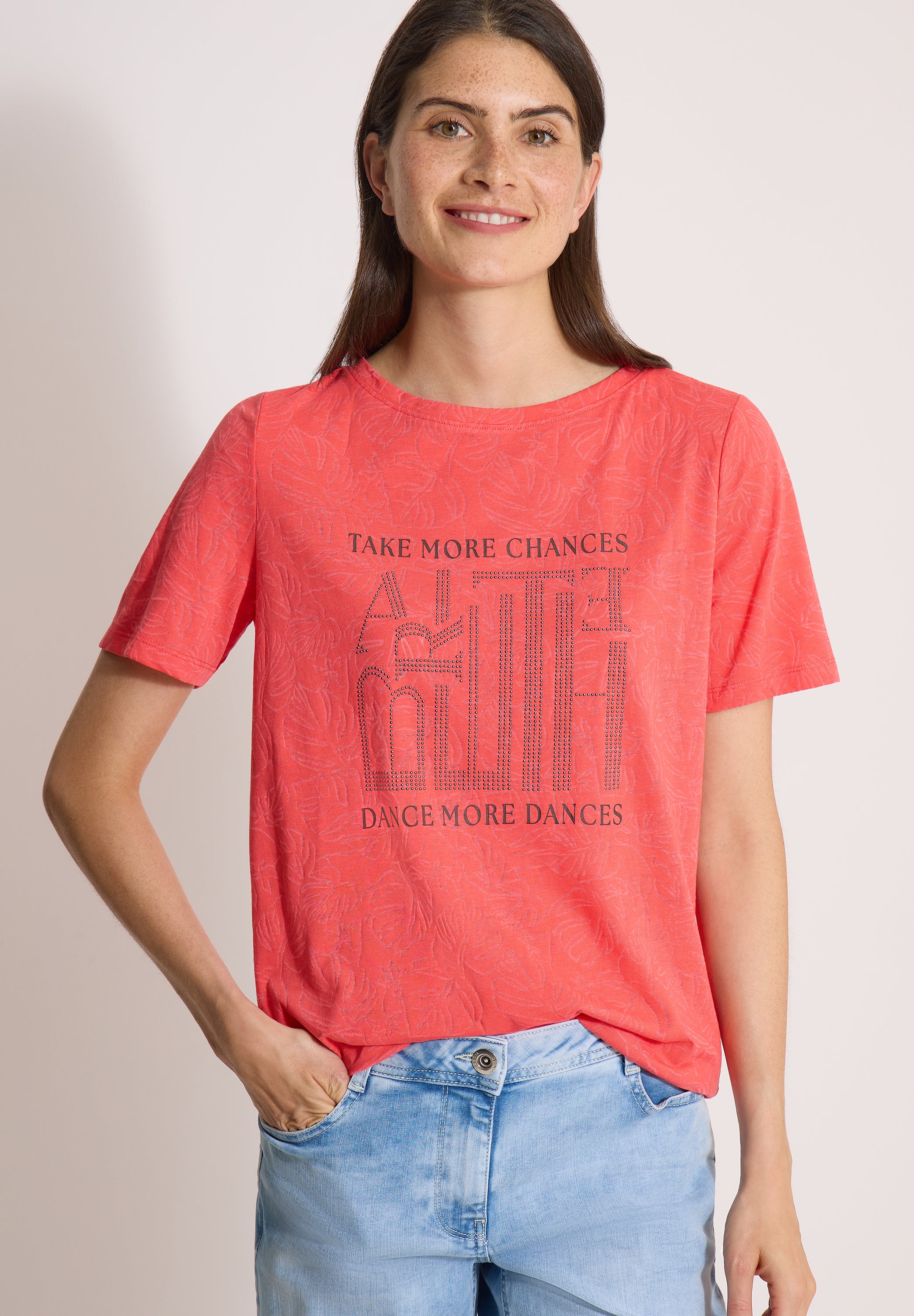 Cecil Damen T-Shirts  Coral