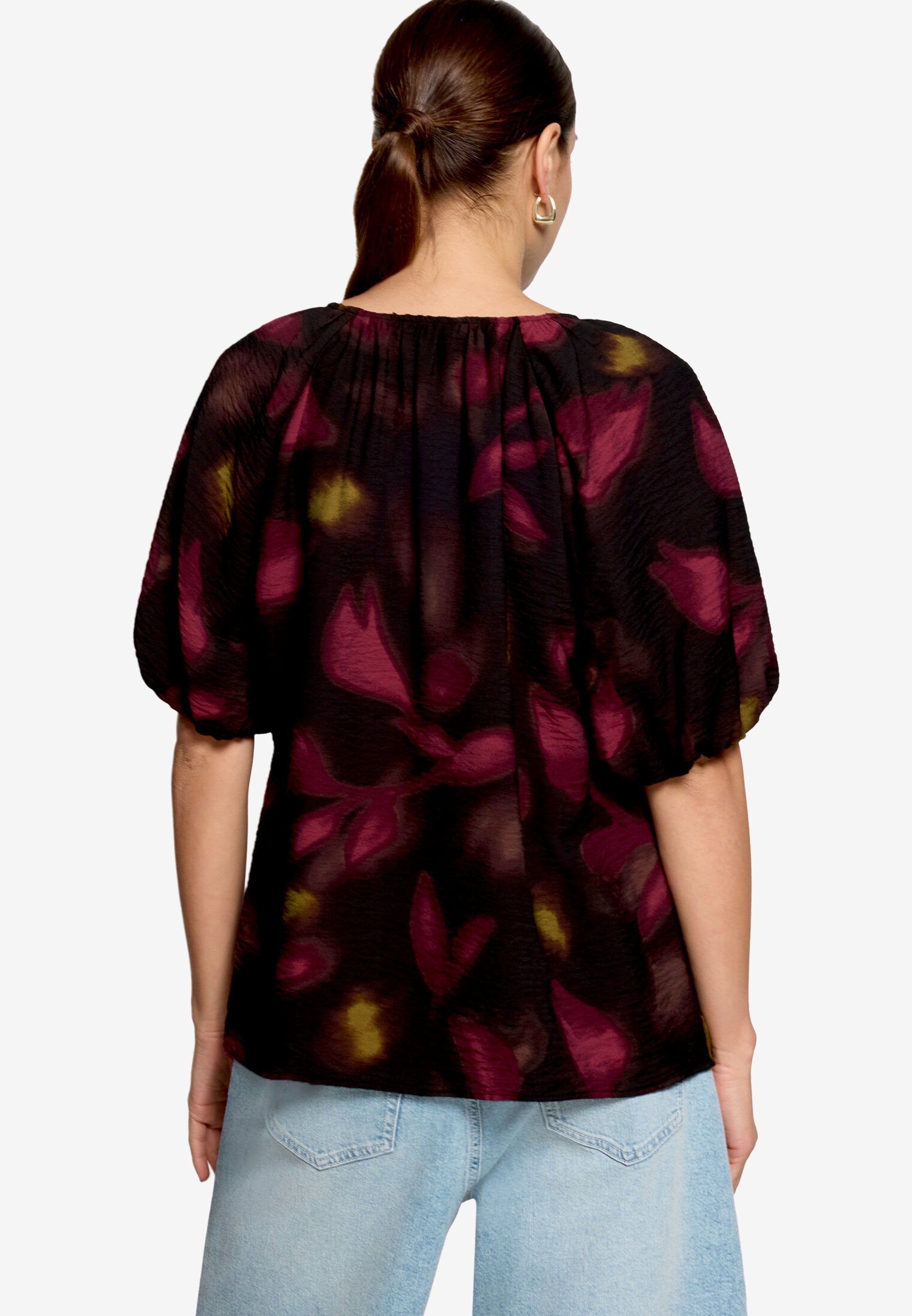 Zero Damen Blusen kurz Black/Dark Red