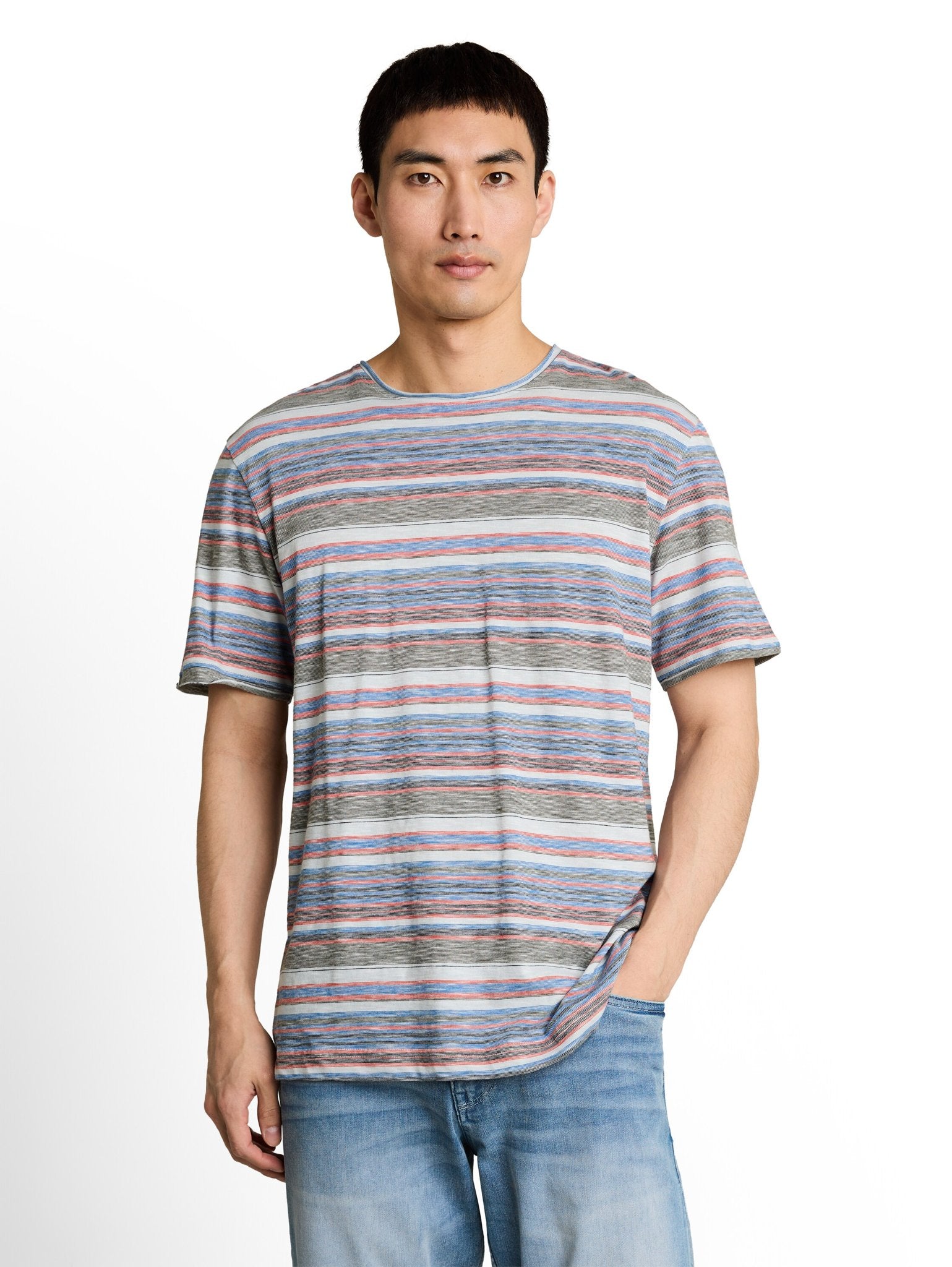 Tom Tailor Herren T-Shirts kurz White Green Mul