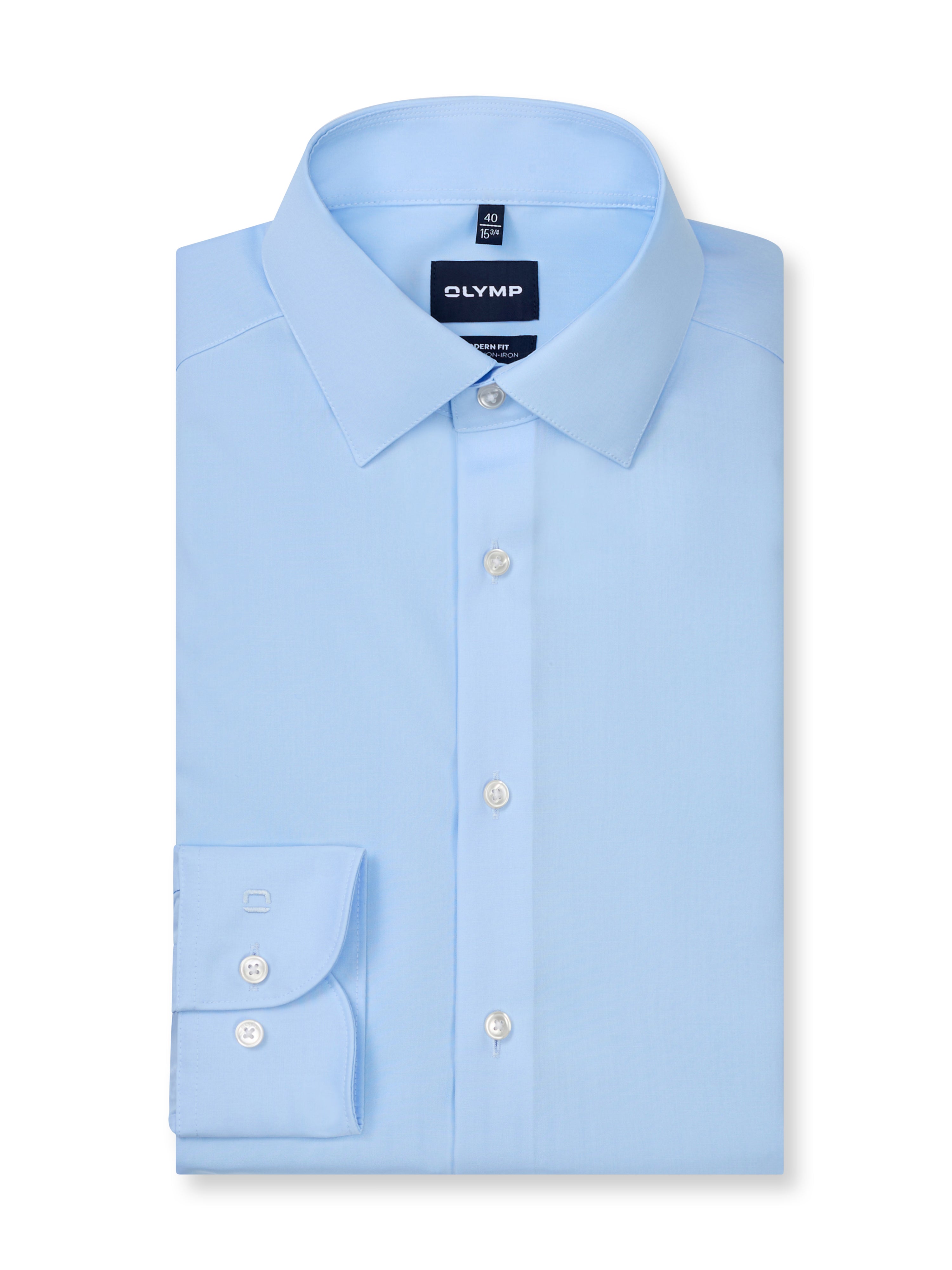 Olymp Herren Hemden lang  Blau