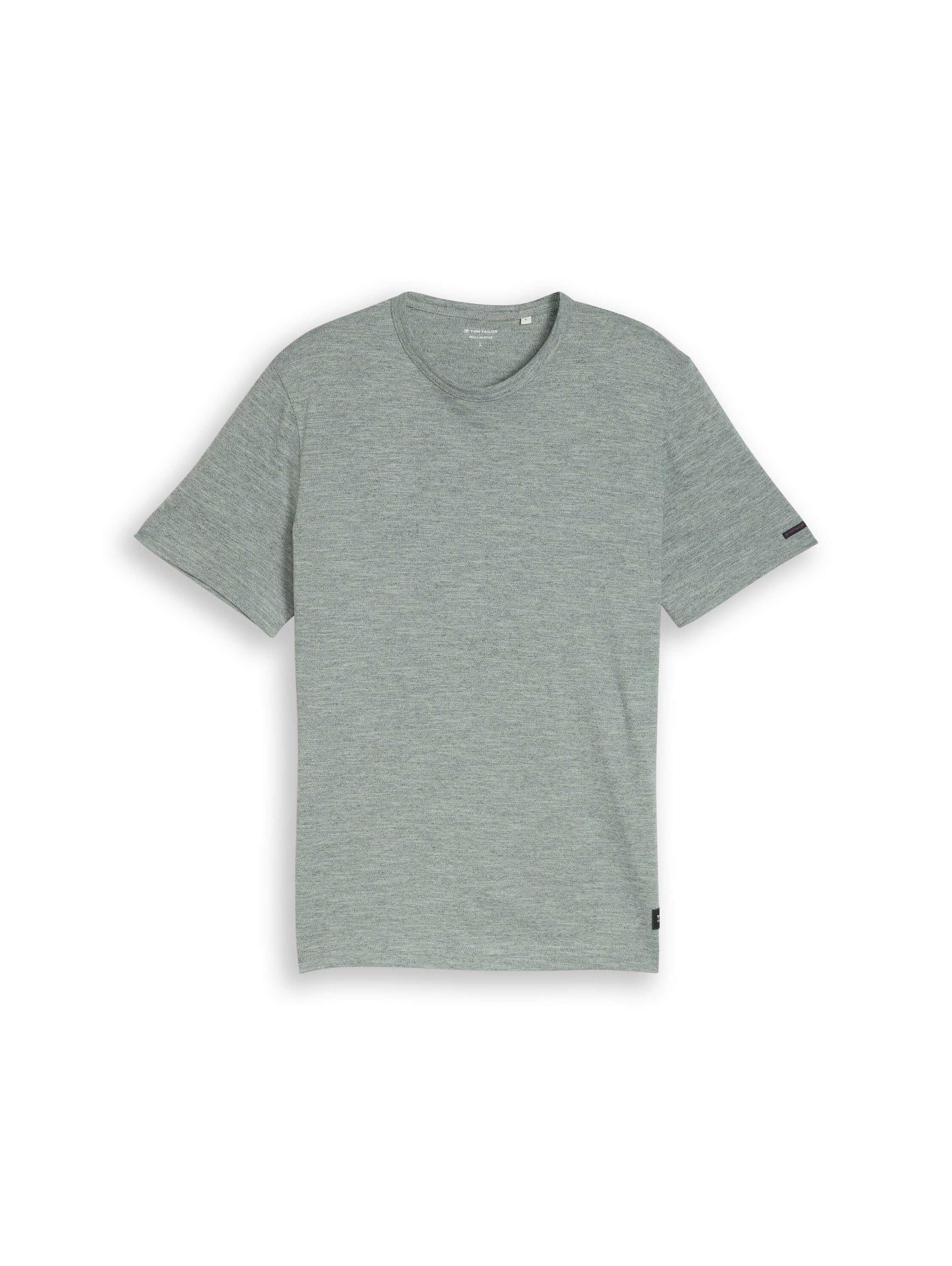 Tom Tailor Herren T-Shirts kurz Green Navy Inje