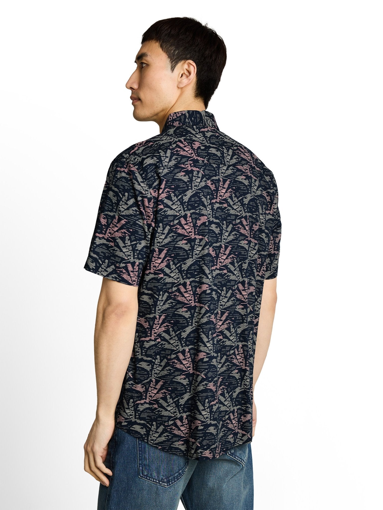 Tom Tailor Herren Hemden kurz Navy Green Palm