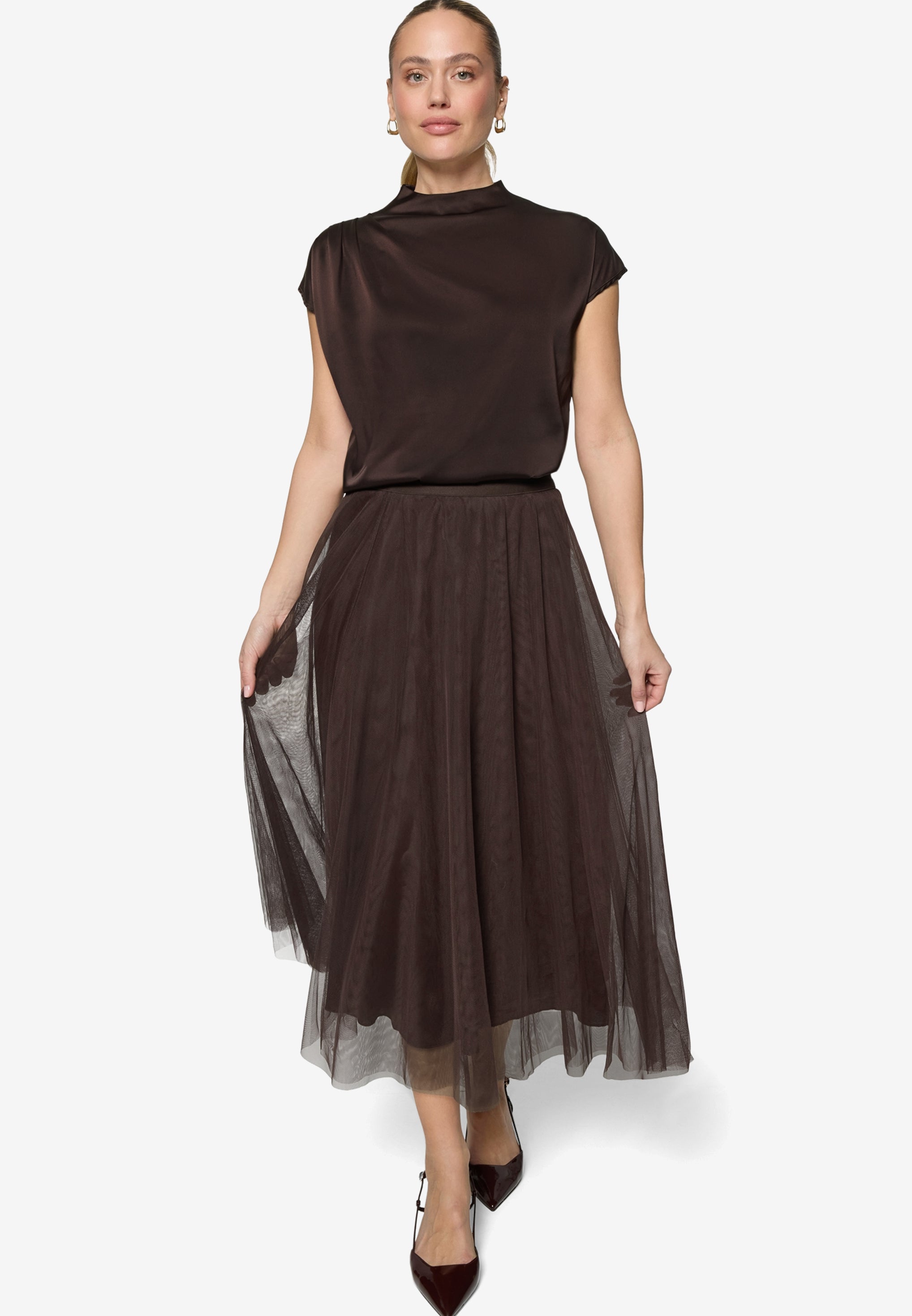 Zero Damen Blusen kurz Chocolate Plum
