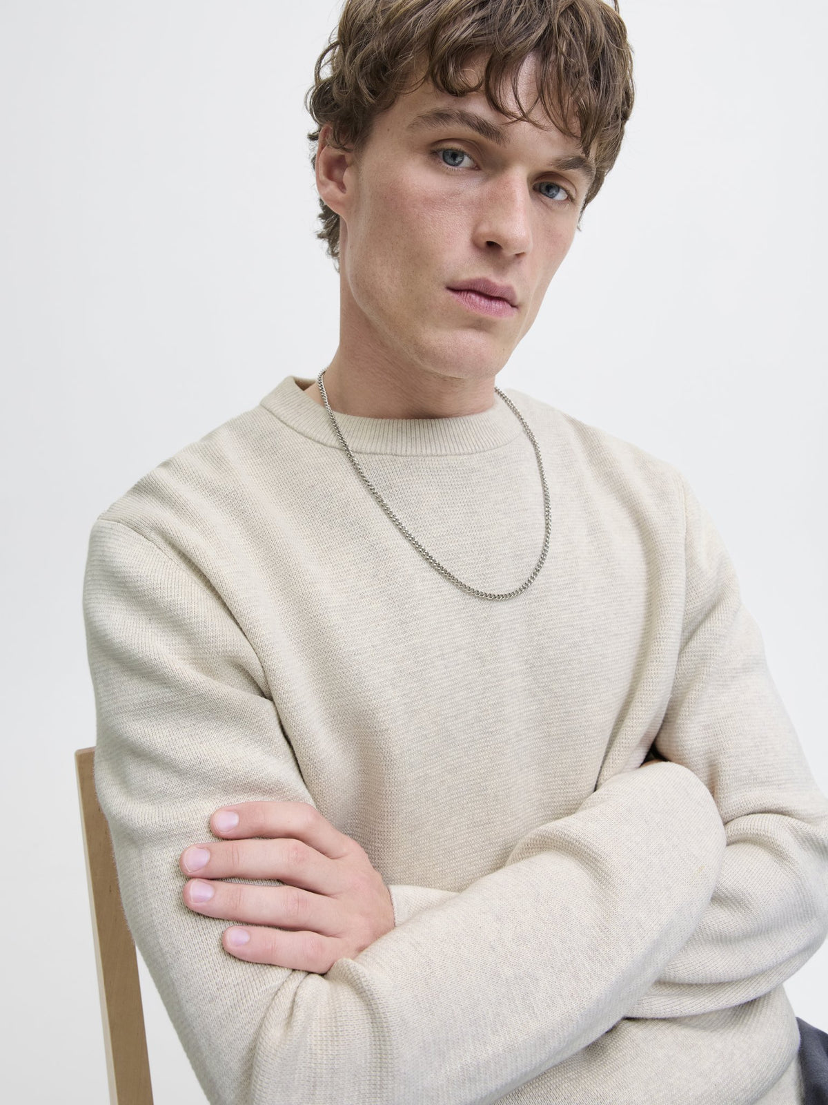 Jack & Jones Herren Pullover Cloud Dancer/Me