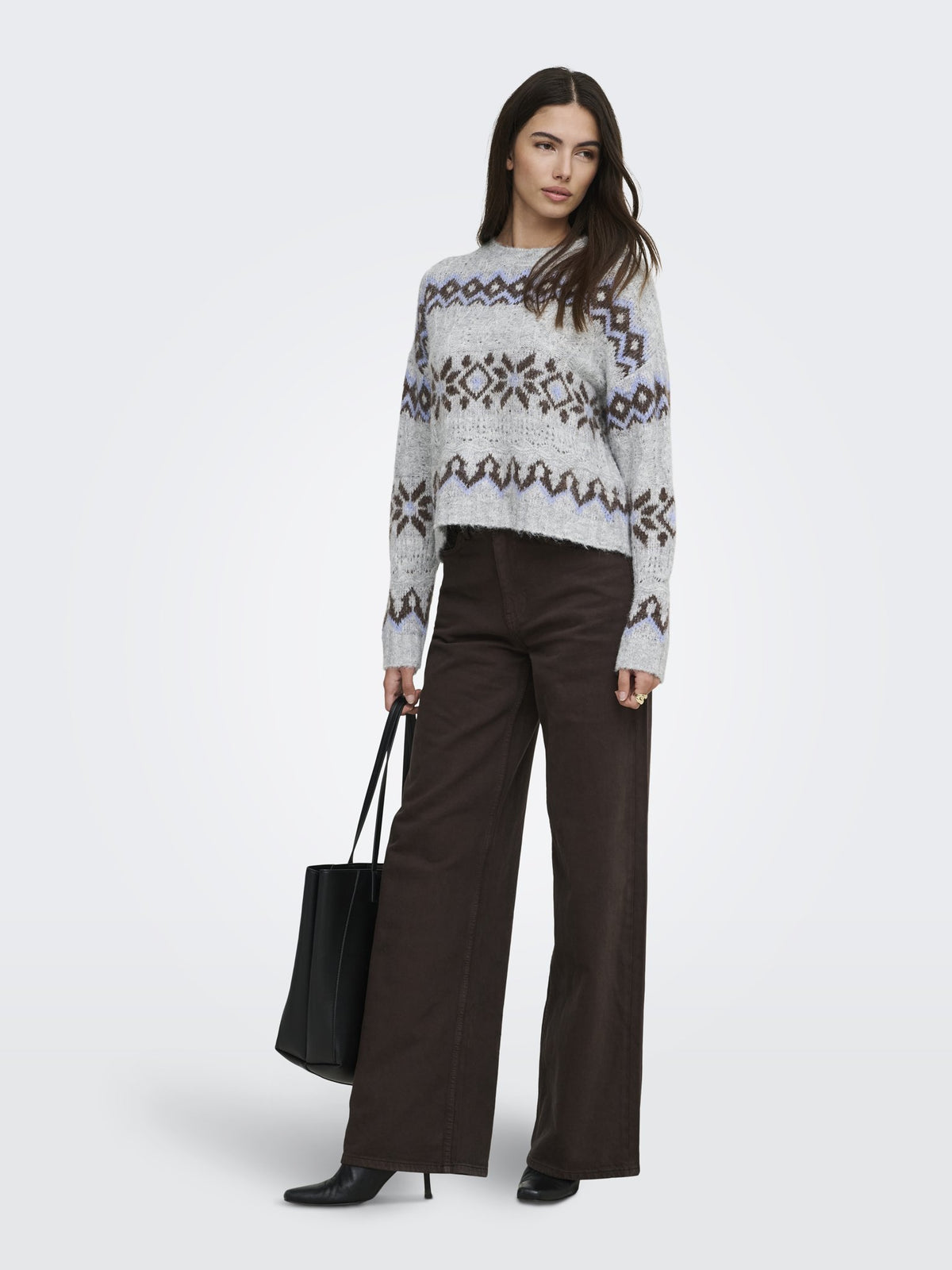 Only Damen Pullover Light Grey Mela