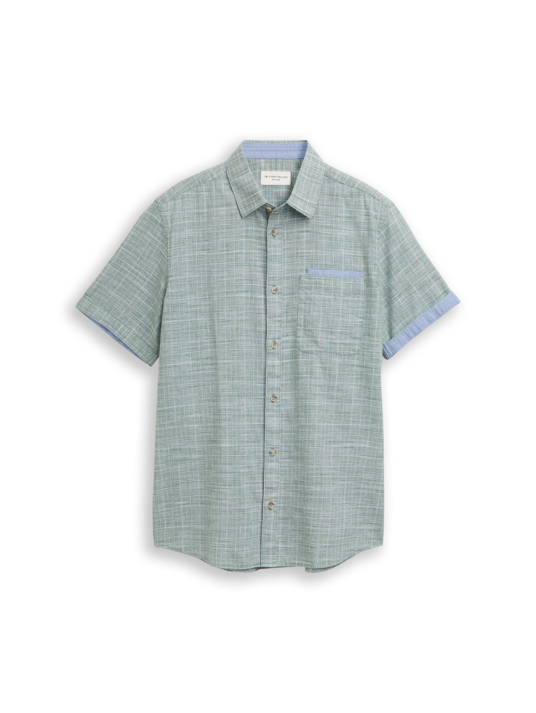 Tom Tailor Herren Hemden kurz Garden Green Ch