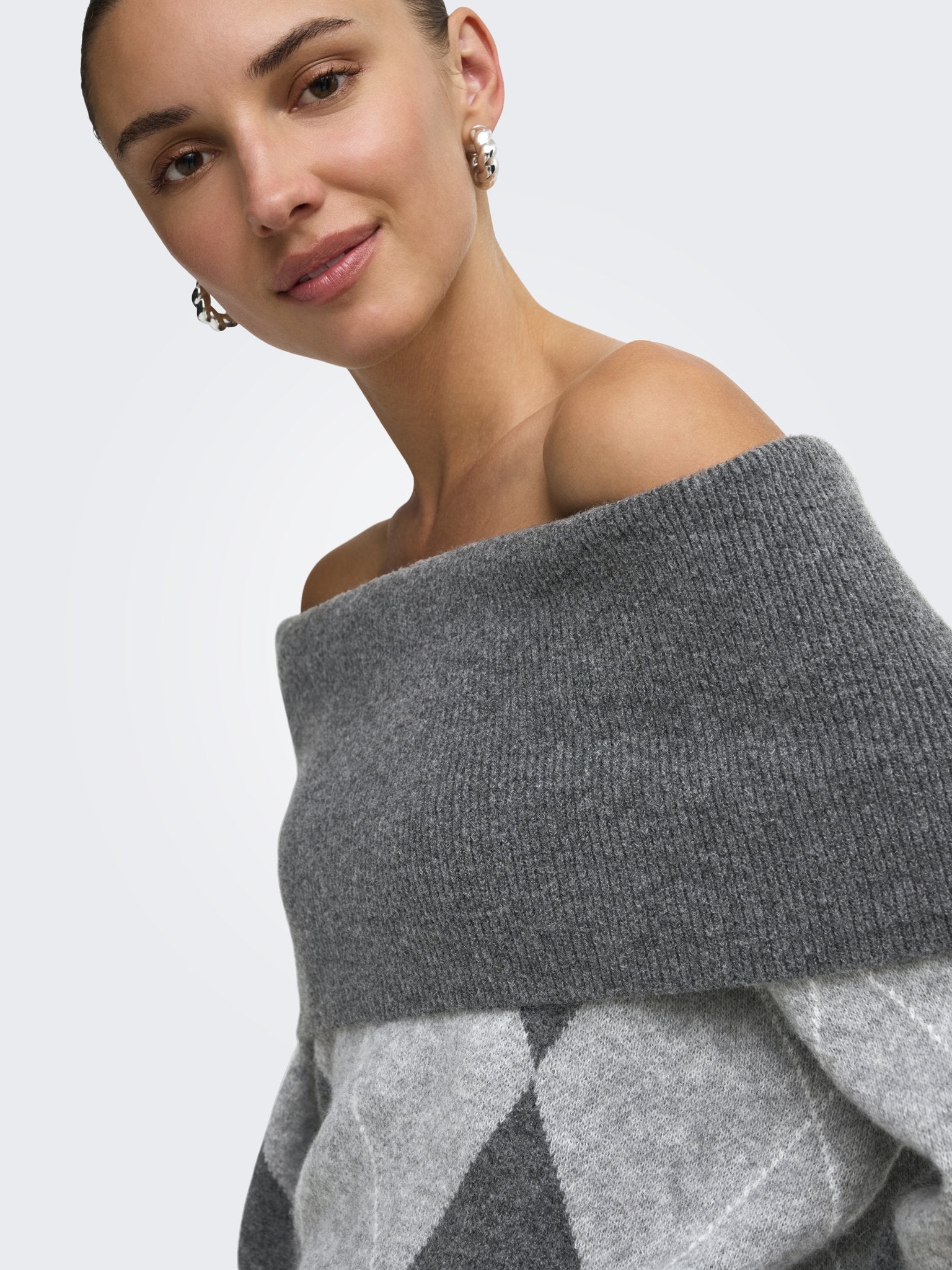 only Damen Pullover Dark Grey Melan