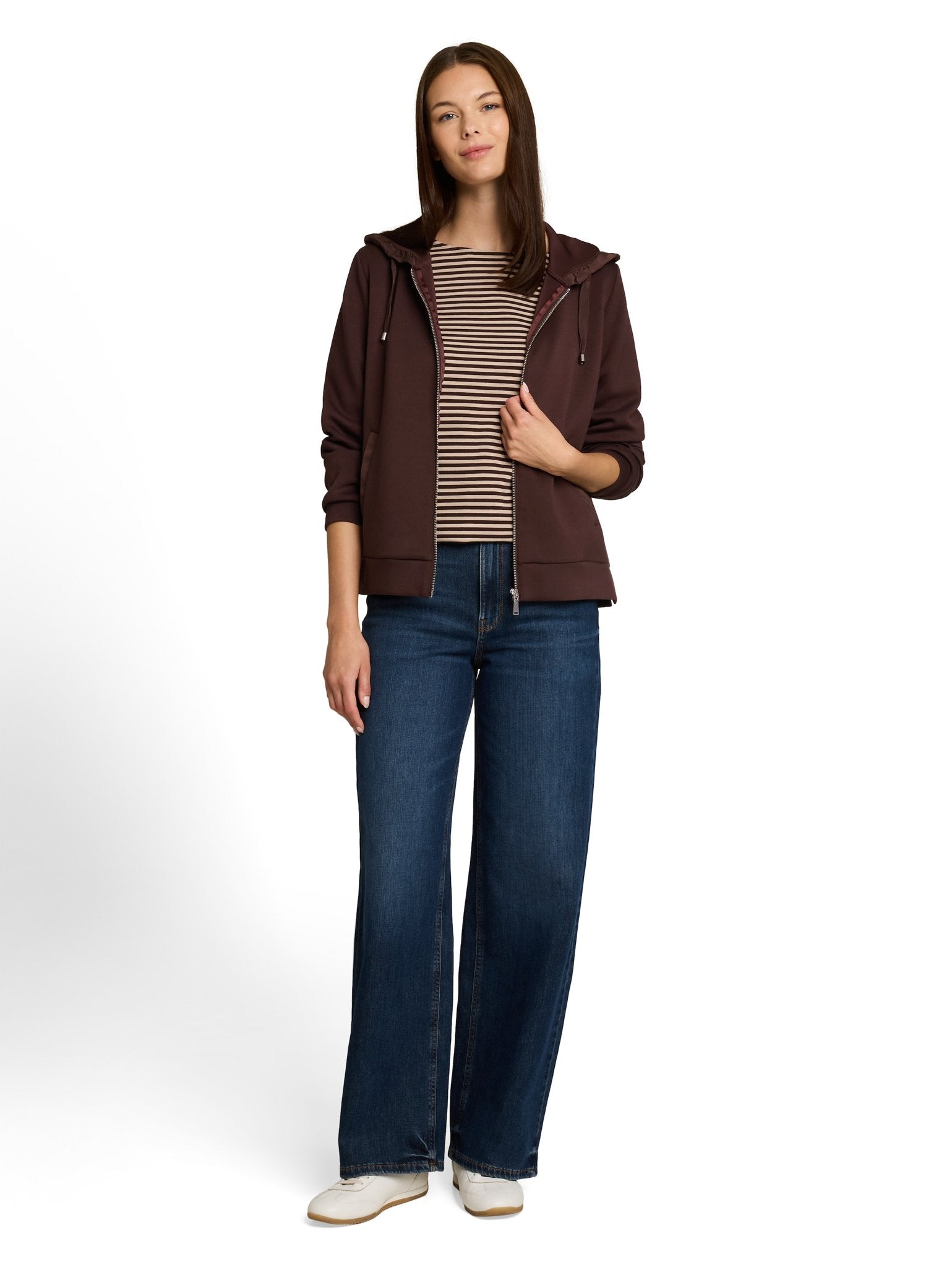 Tom Tailor Damen Sweatjacken Java Dark Brown