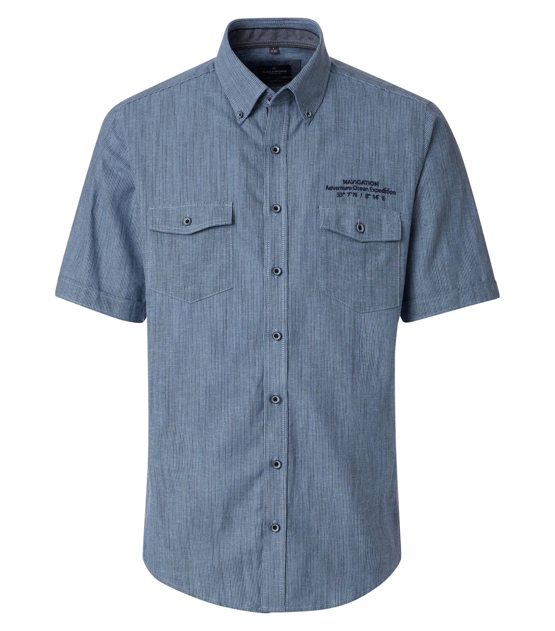 Casa Moda Herren Hemden kurz  Blau