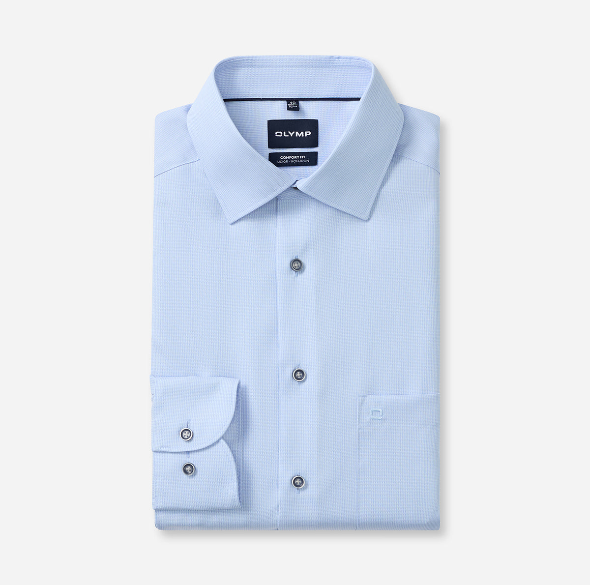 Olymp Herren Hemden lang Bleu
