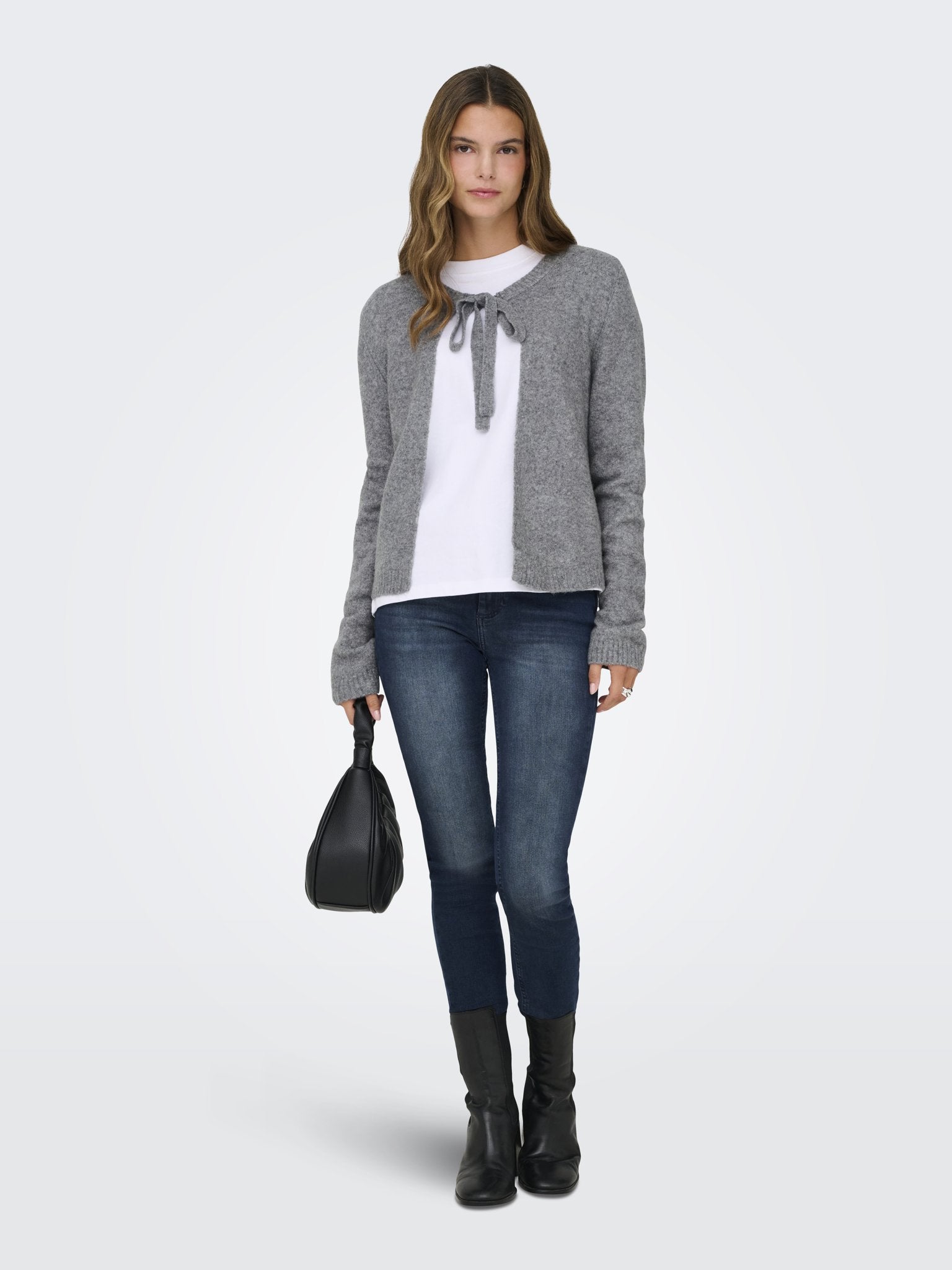 only Damen Strickjacken Medium Grey Mel