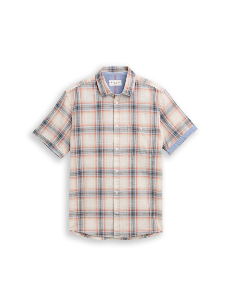 Tom Tailor Herren Hemden kurz White Multicolo