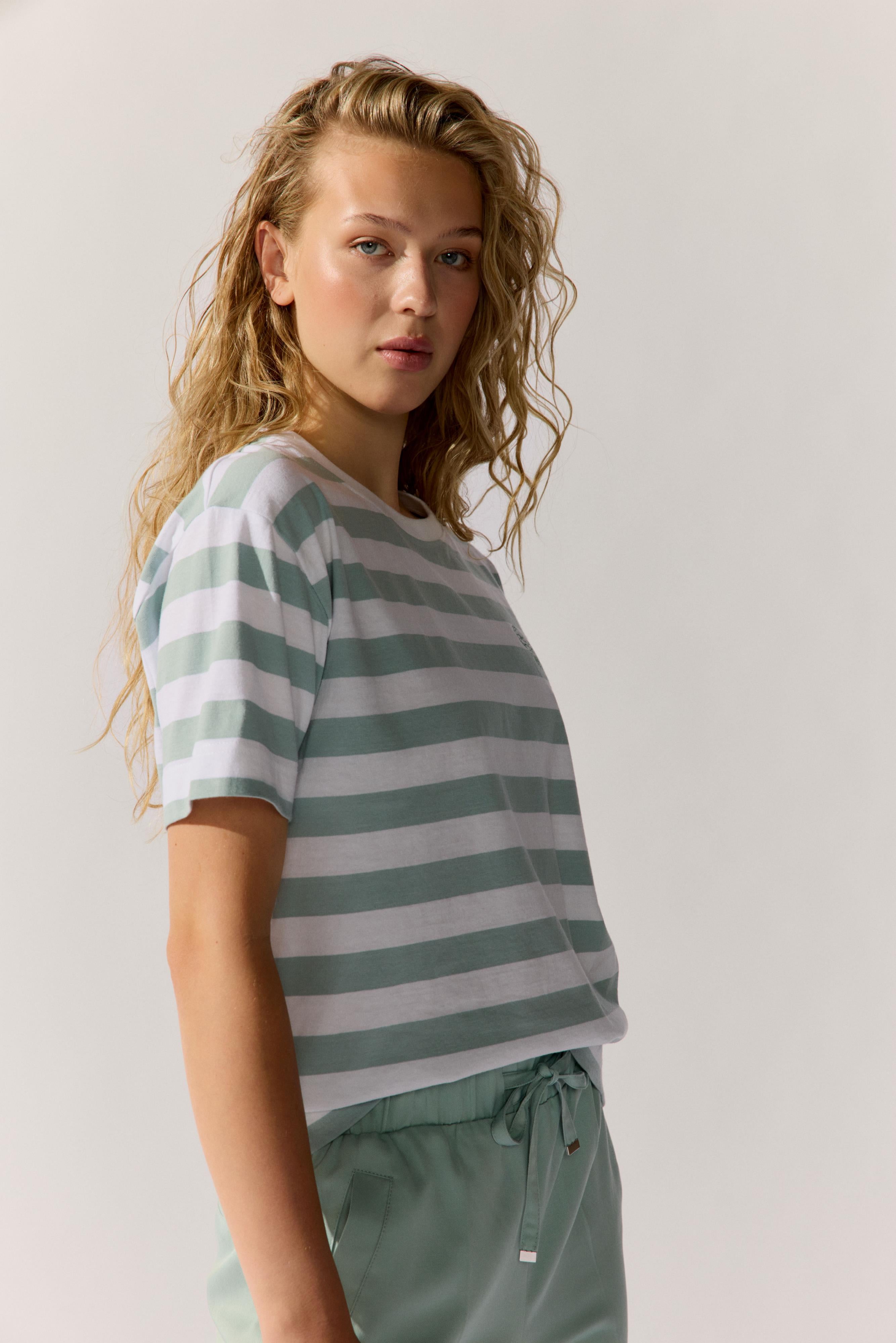 Fashion People Damen T-Shirts Sage Mist Strip