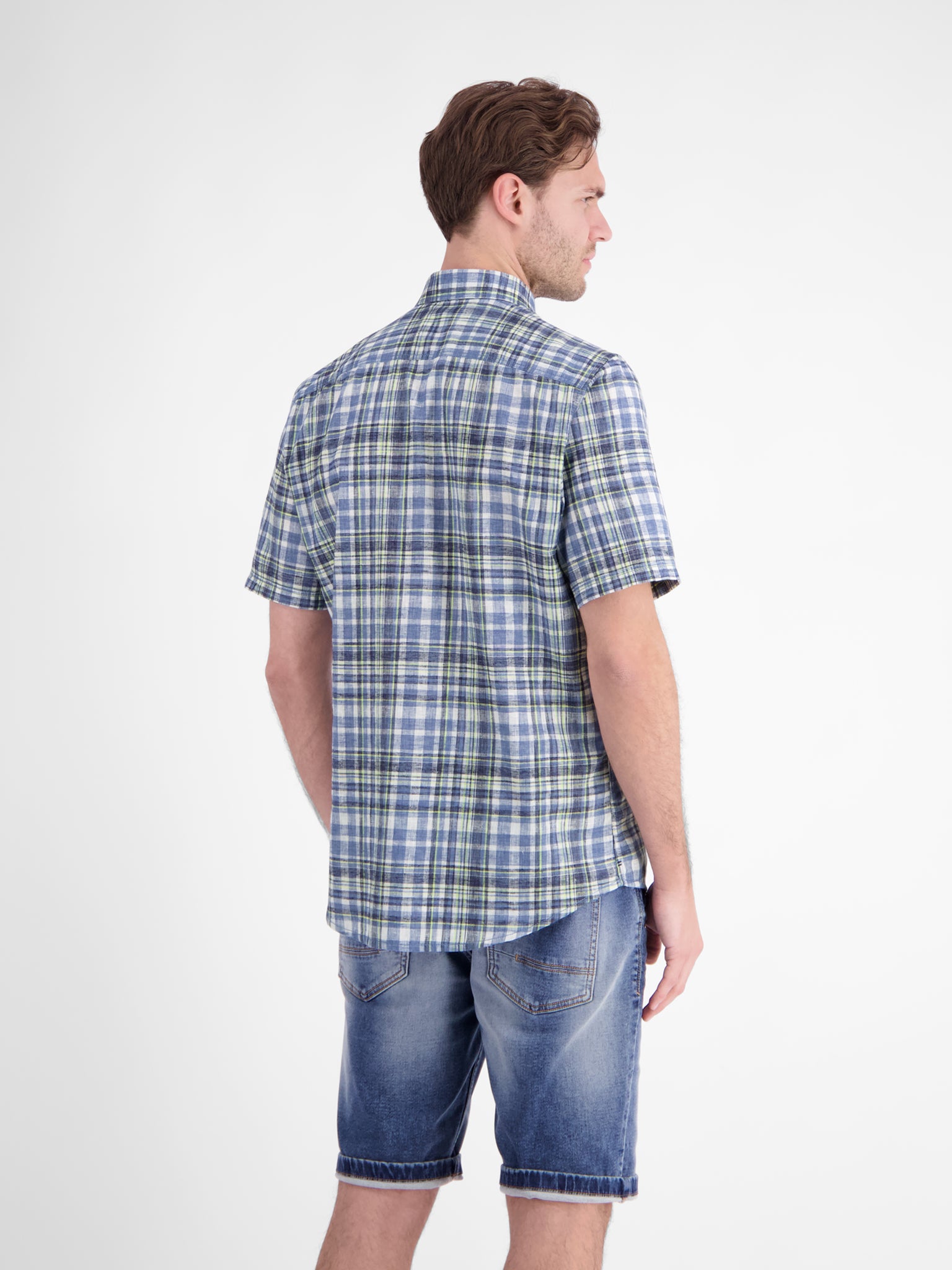 Lerros Herren Hemden kurz Classic Navy