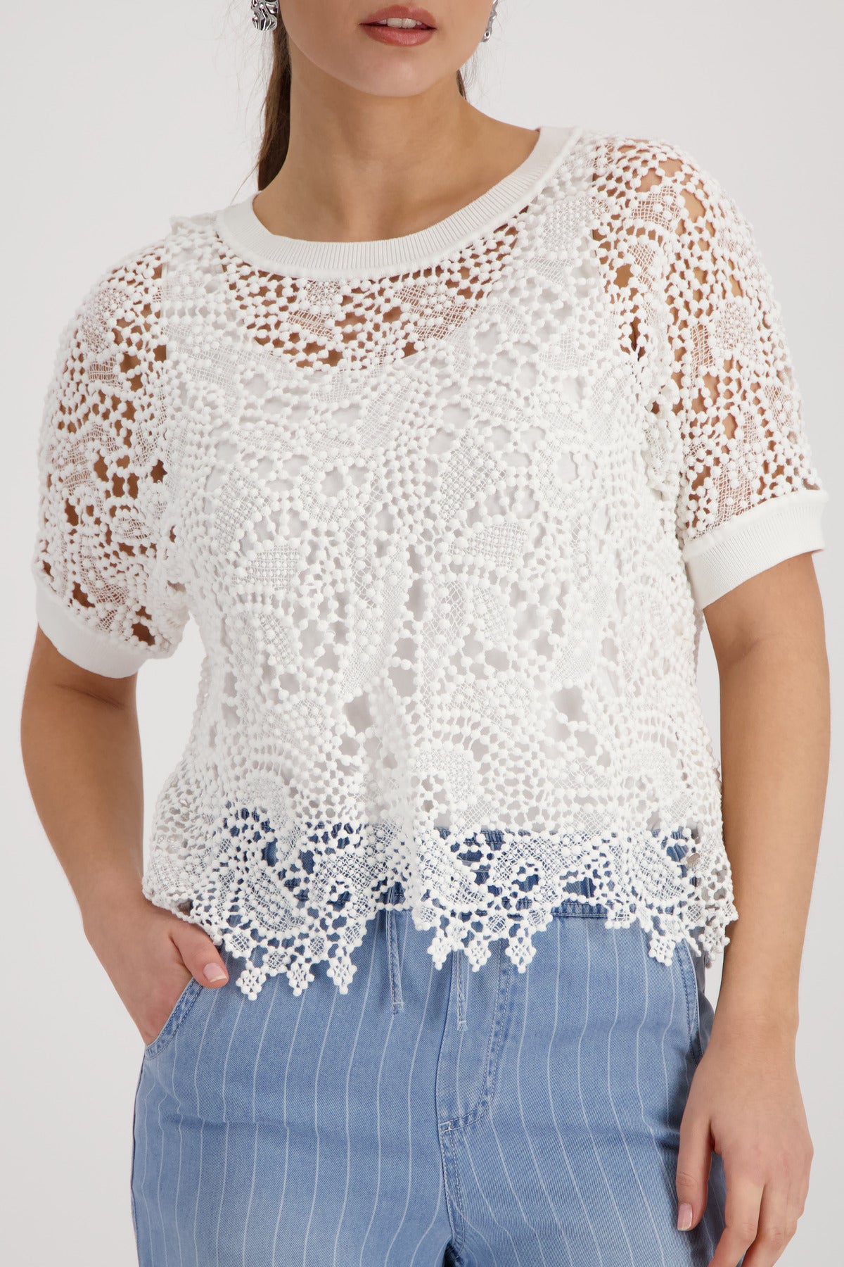 Monari Damen Pullover Cream
