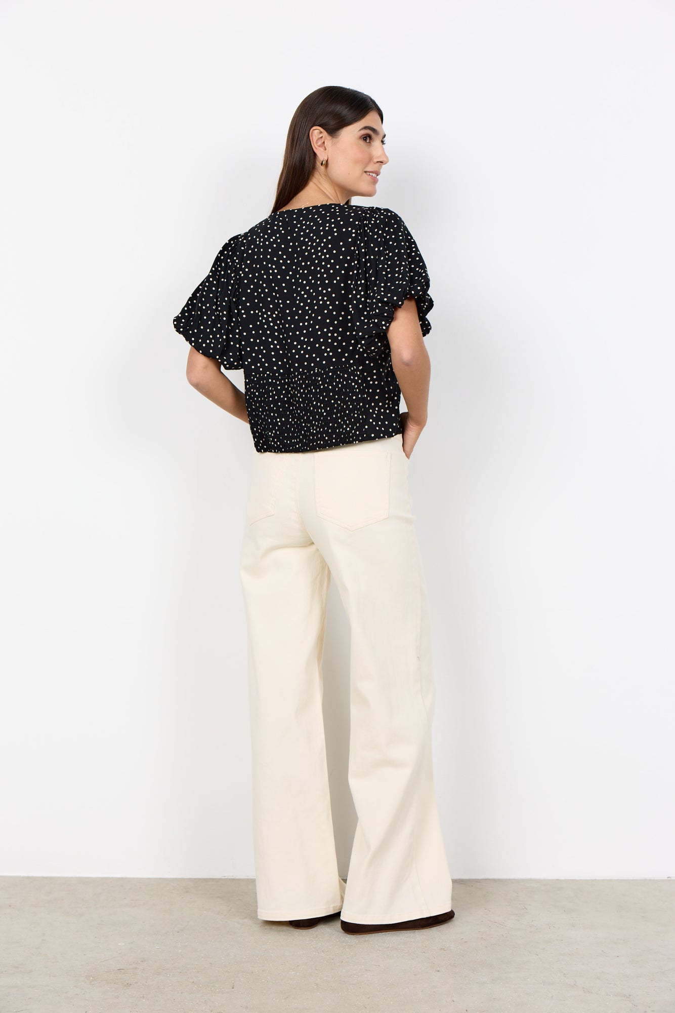 Soya Concept Damen Blusen kurz Black Combi