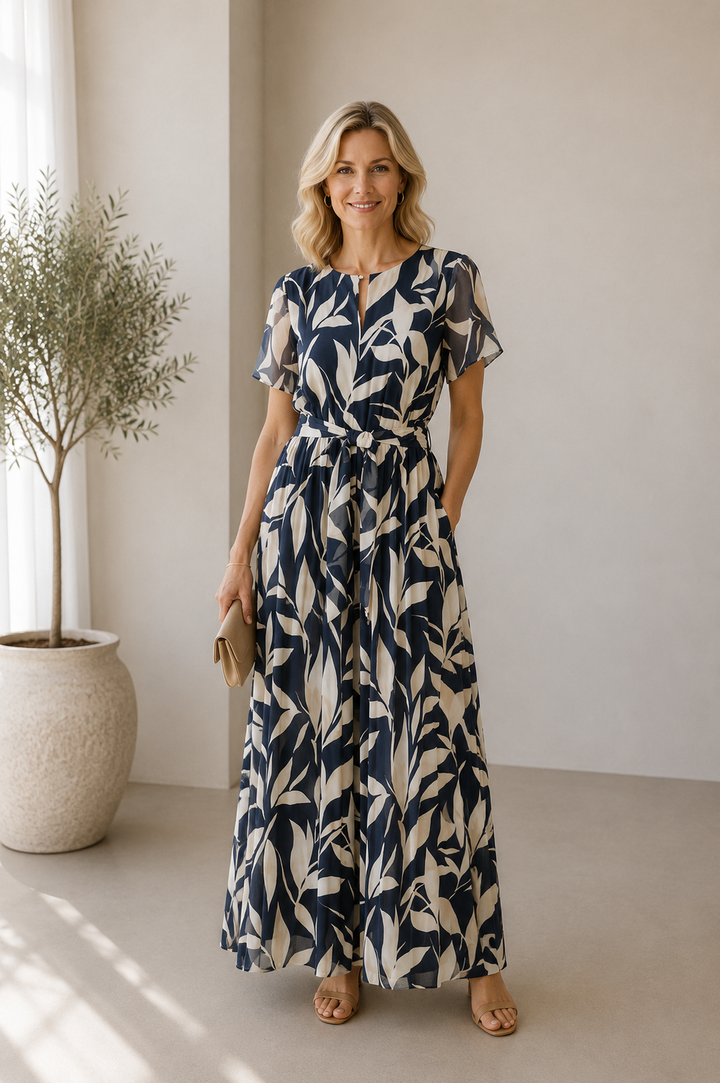 Betty & Co Damen Jumpsuits Dark Blue/Natur