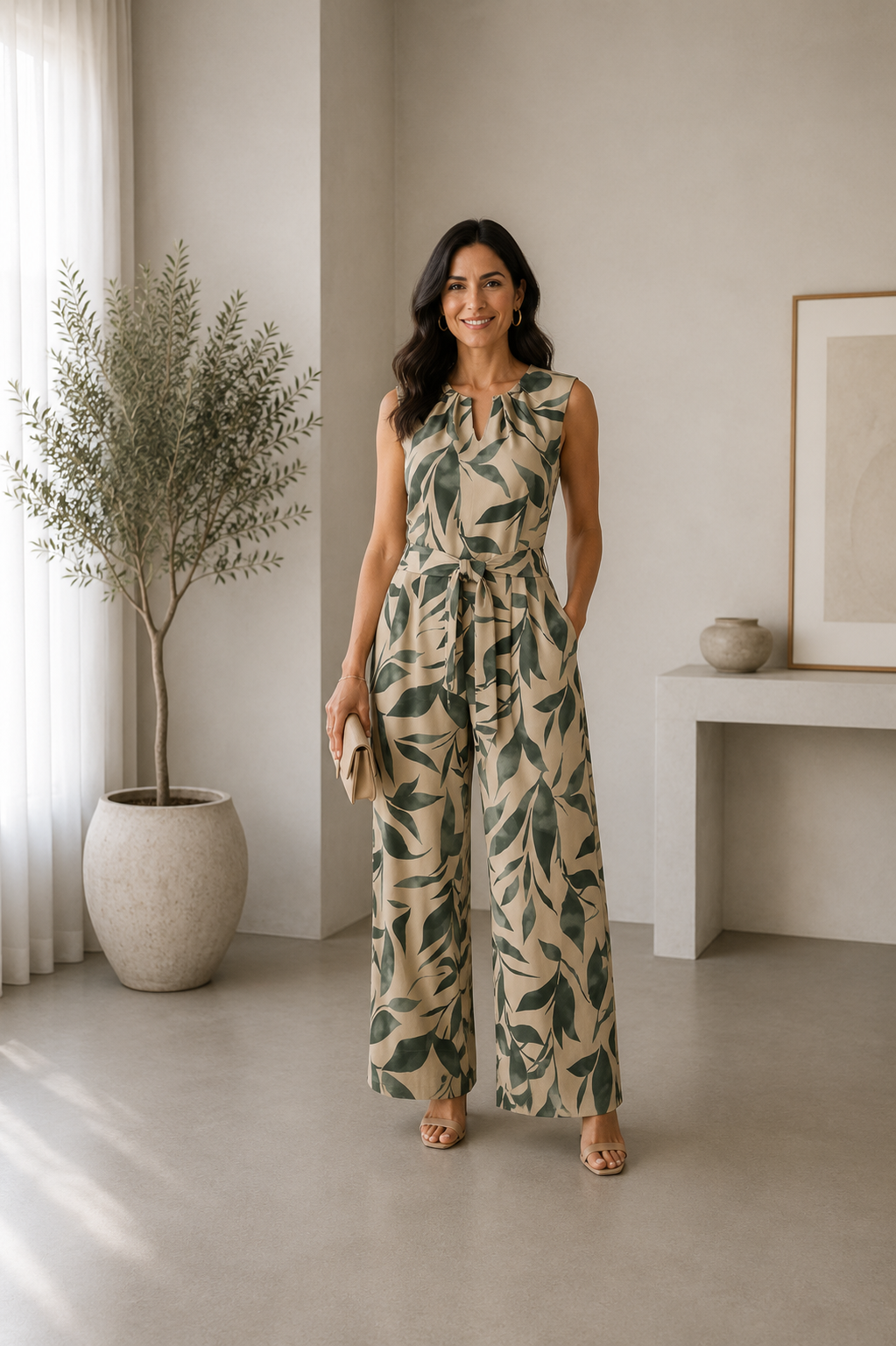 Betty & Co Damen Jumpsuits Nature/Green