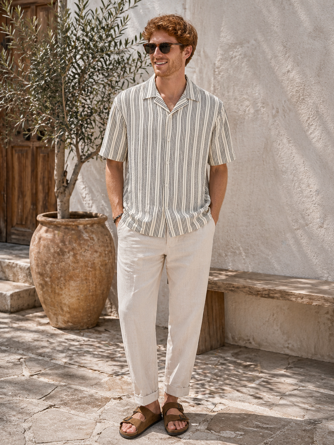 Only & Sons Herren Hemden lang Antique White/B