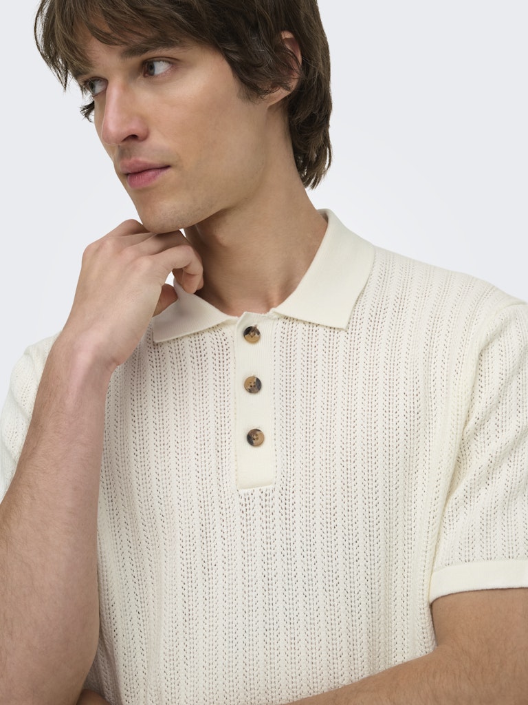 Only & Sons Herren Polo-Shirts Egret