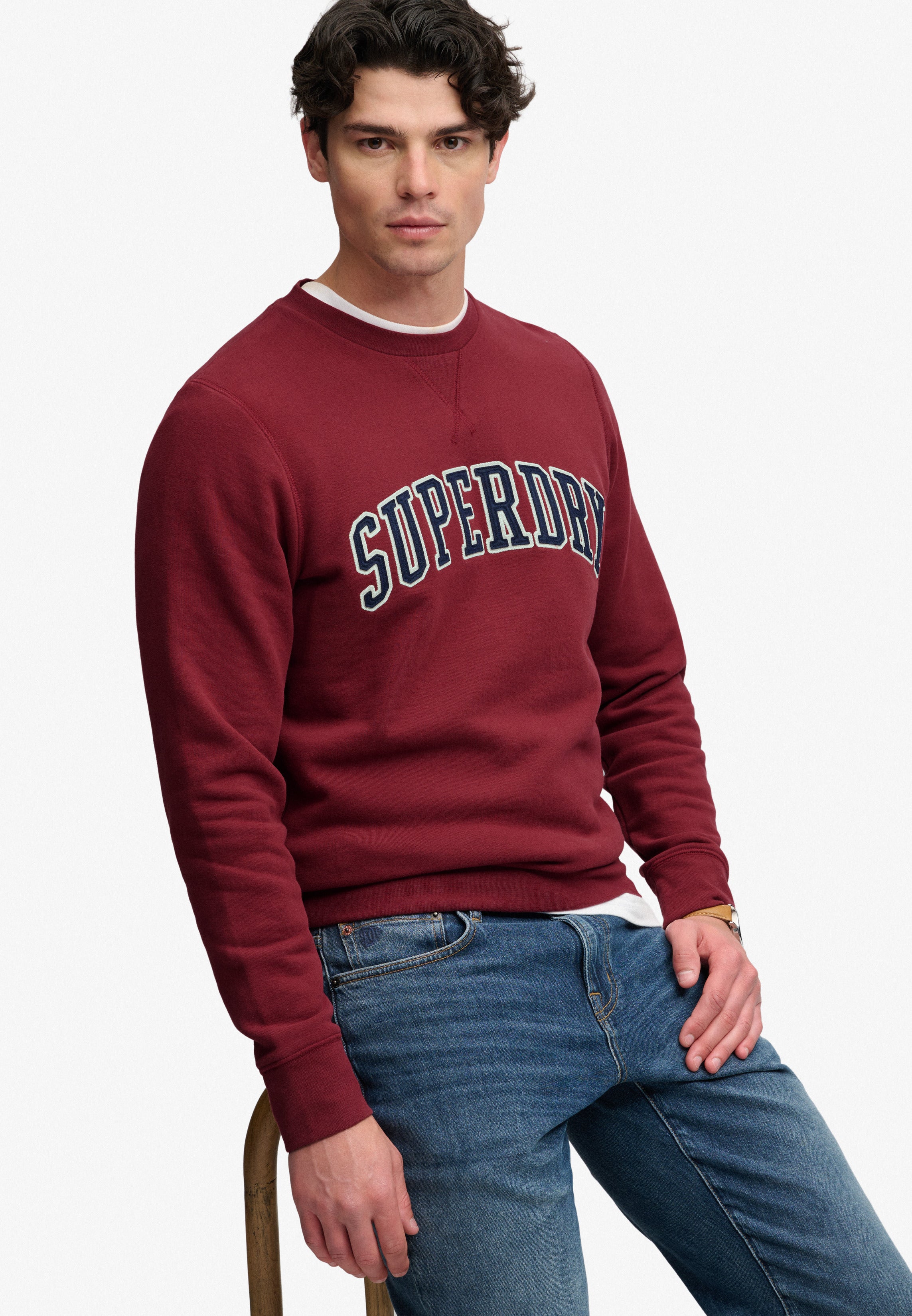 Superdry Men Herren Sweatshirts Msc Deep Ruby
