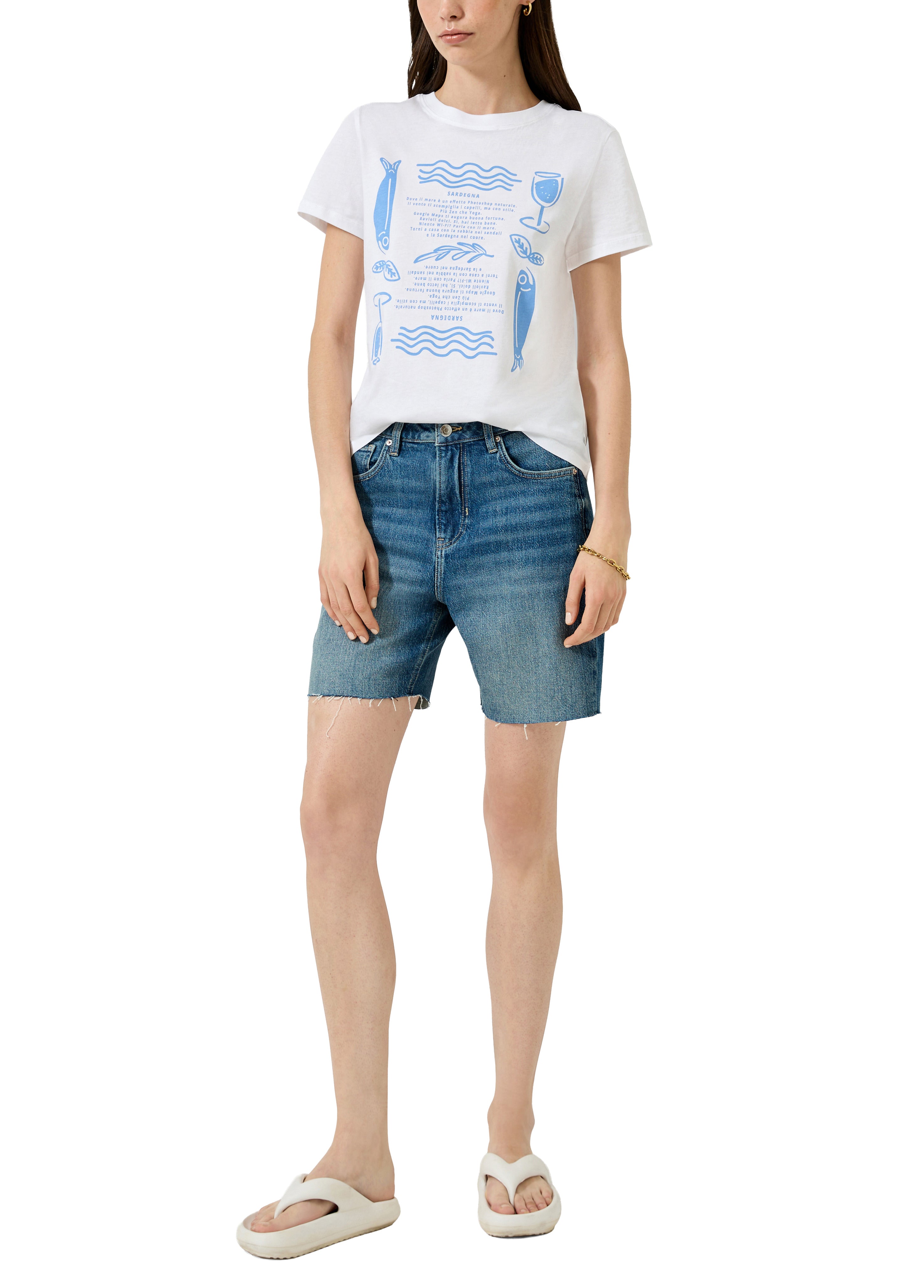QS by S.Oliver Damen T-Shirts White