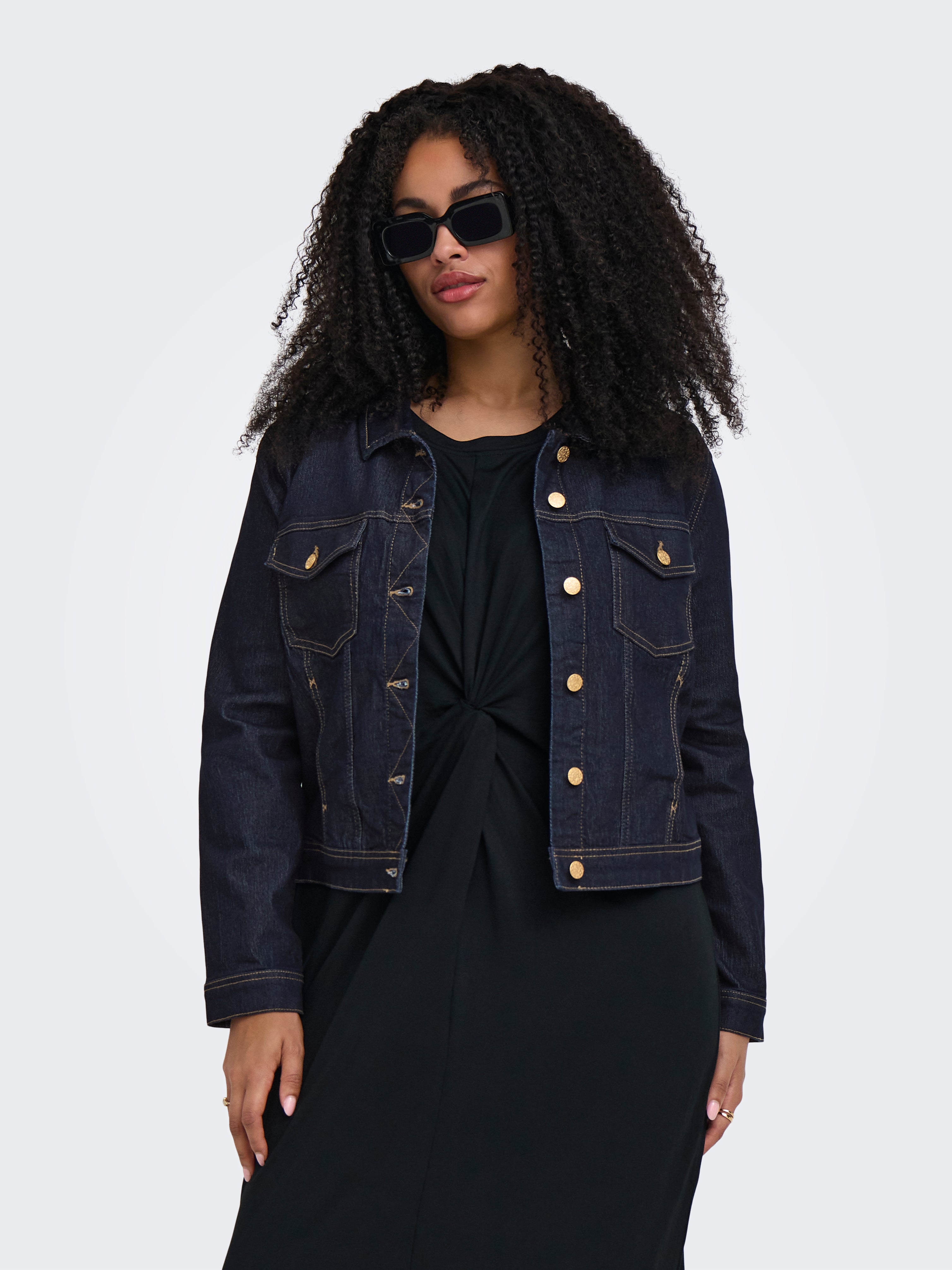 Only Carmakoma Damen Jacken Dark Blue Denim