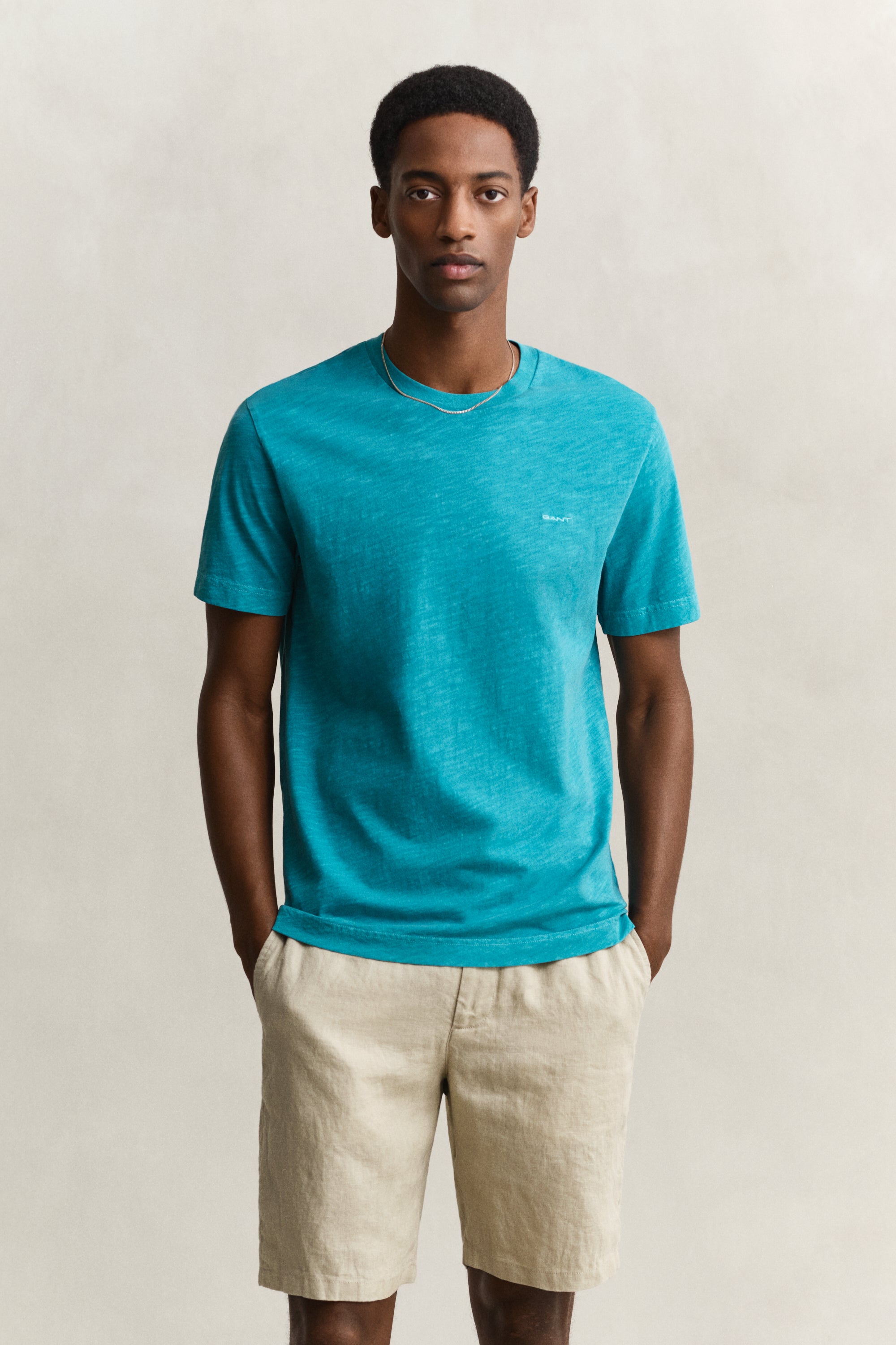 Gant Herren T-Shirts kurz Aqua Blue