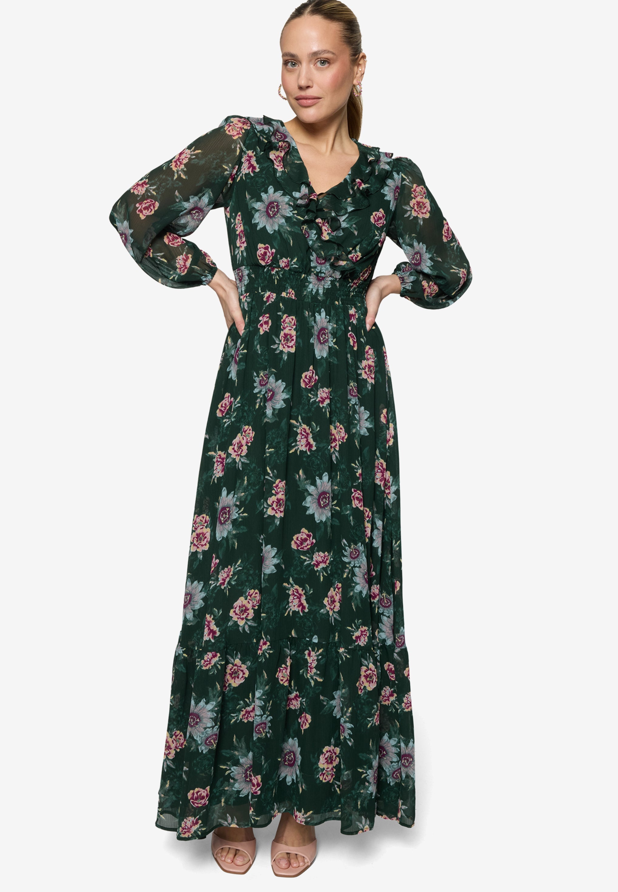 Zero Damen Kleider Dark Green/Pink
