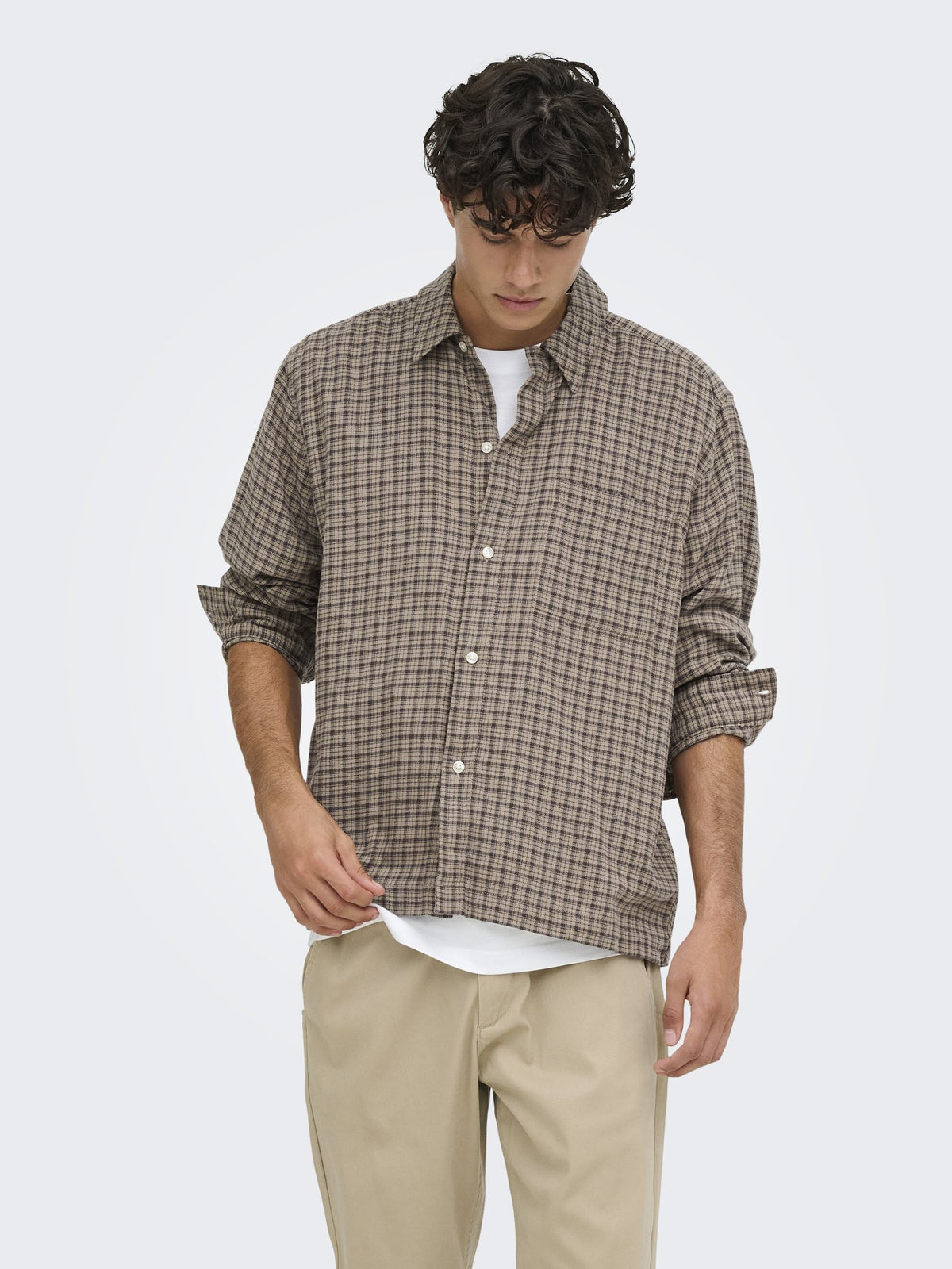 Only & Sons Herren Hemden lang Travertine