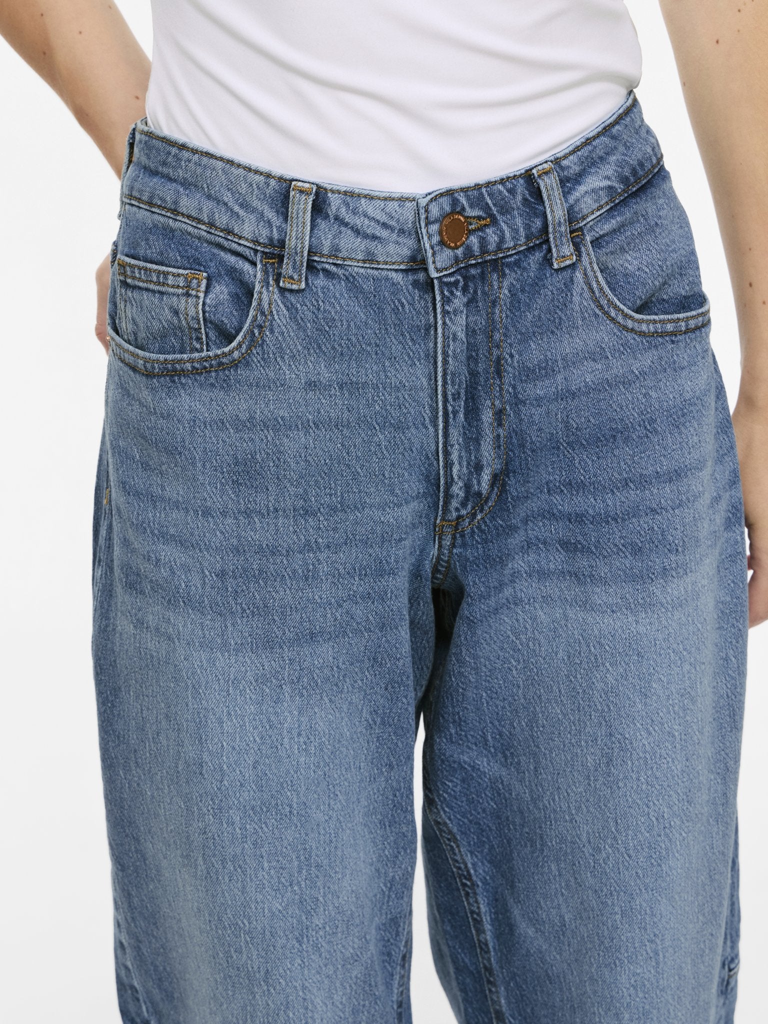 Vila Damen Jeans Medium Blue Den