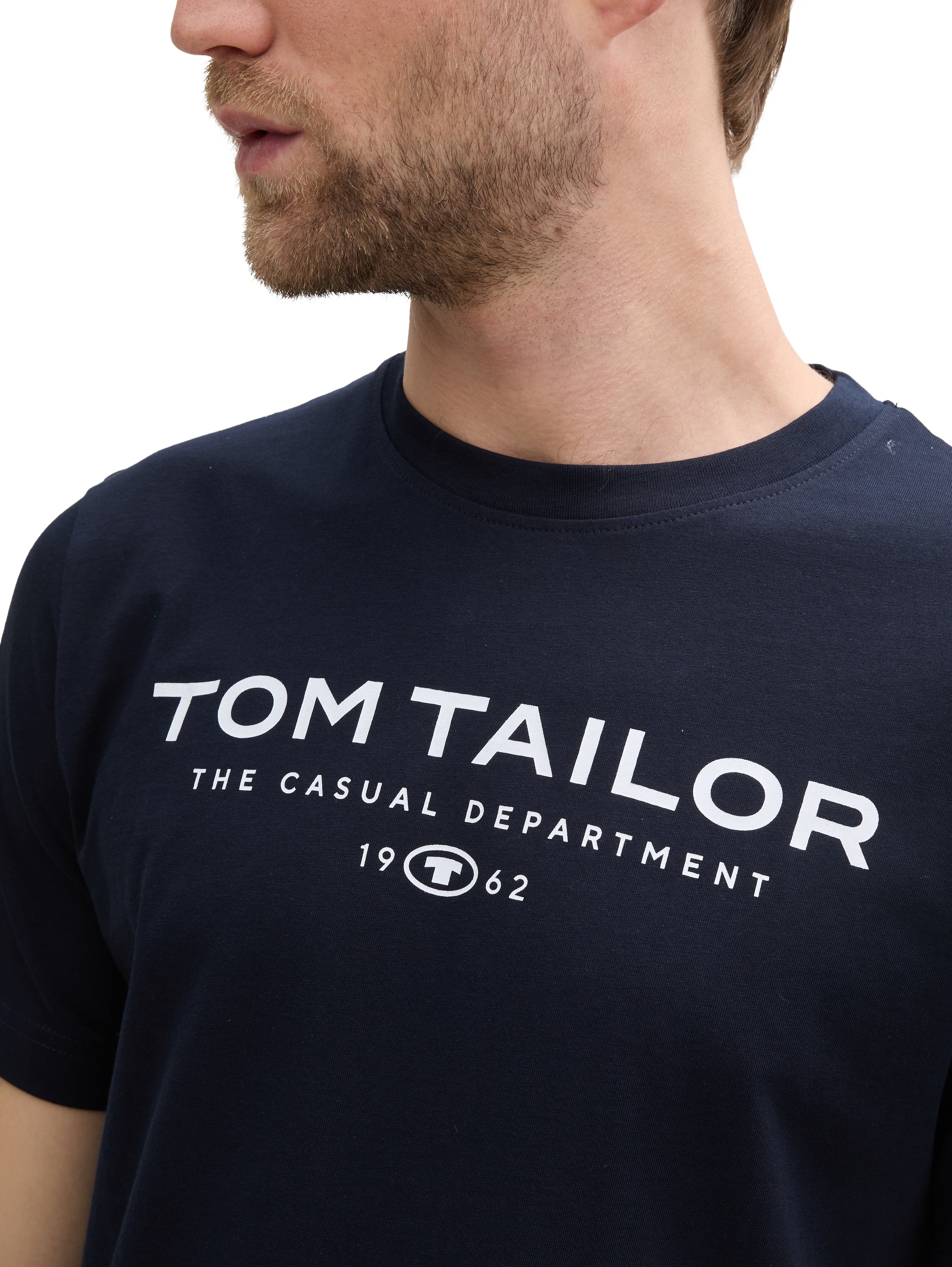 Tom Tailor Herren T-Shirts kurz Sky Captain Blu