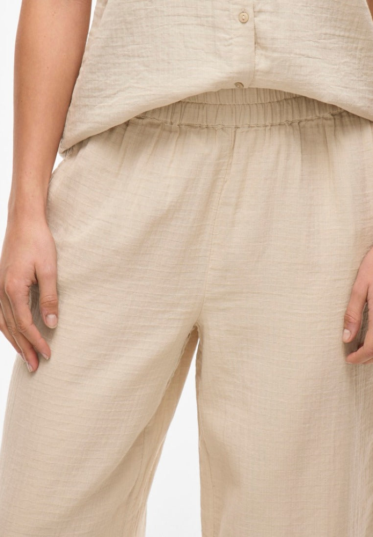 Vila Damen Hosen Feather Gray