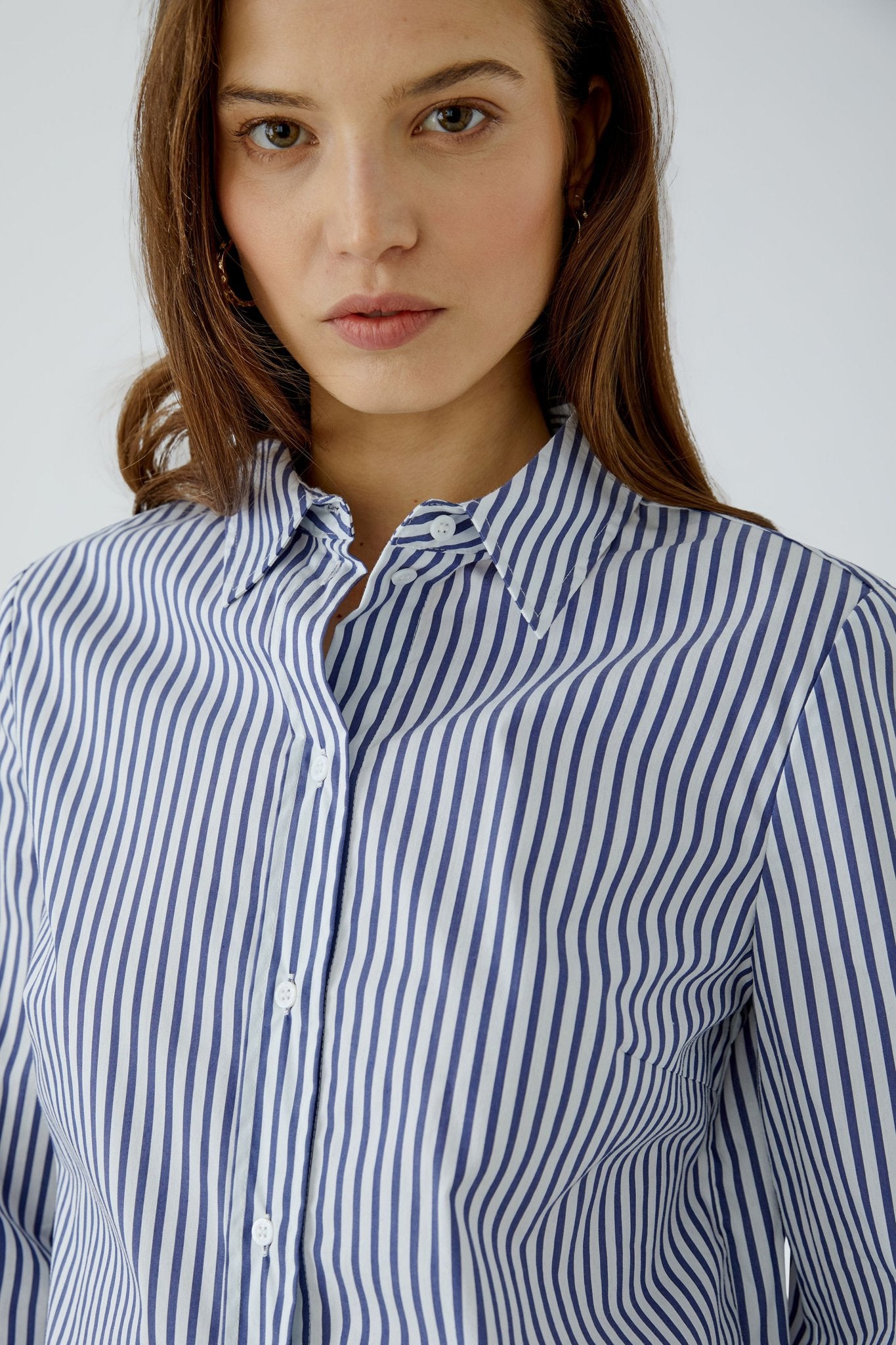Oui Damen Blusen White Blue
