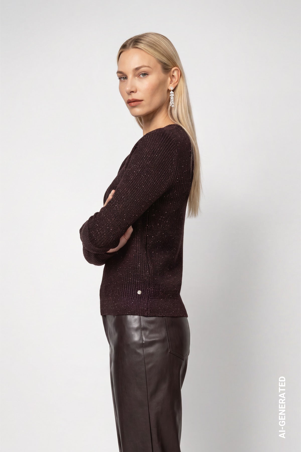 Monari Damen Pullover Black Coffe