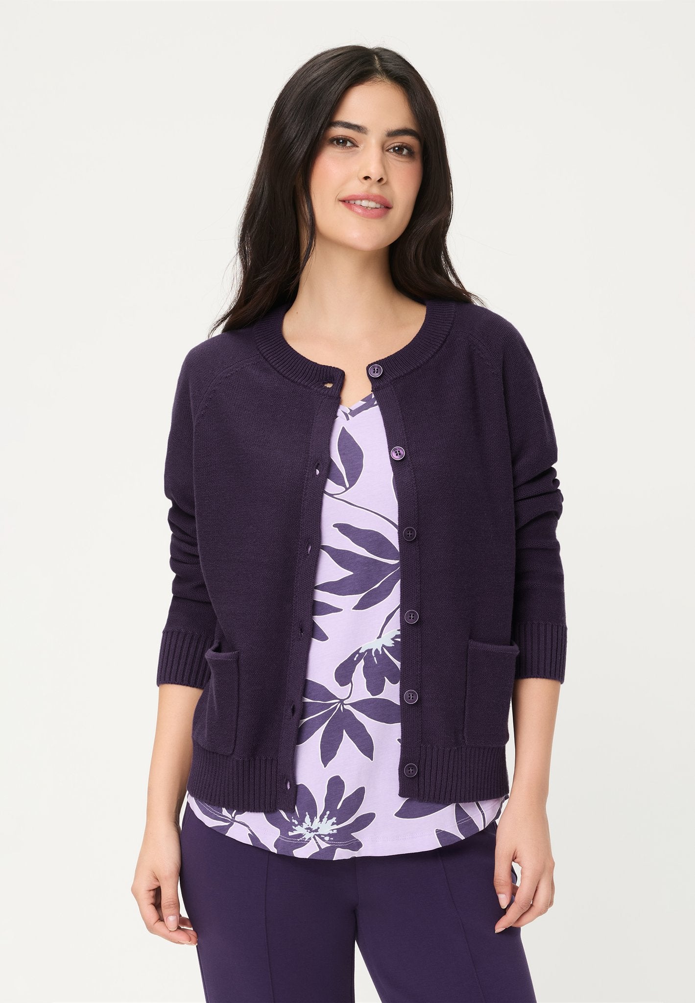 Olsen Damen Strickjacken  Plum