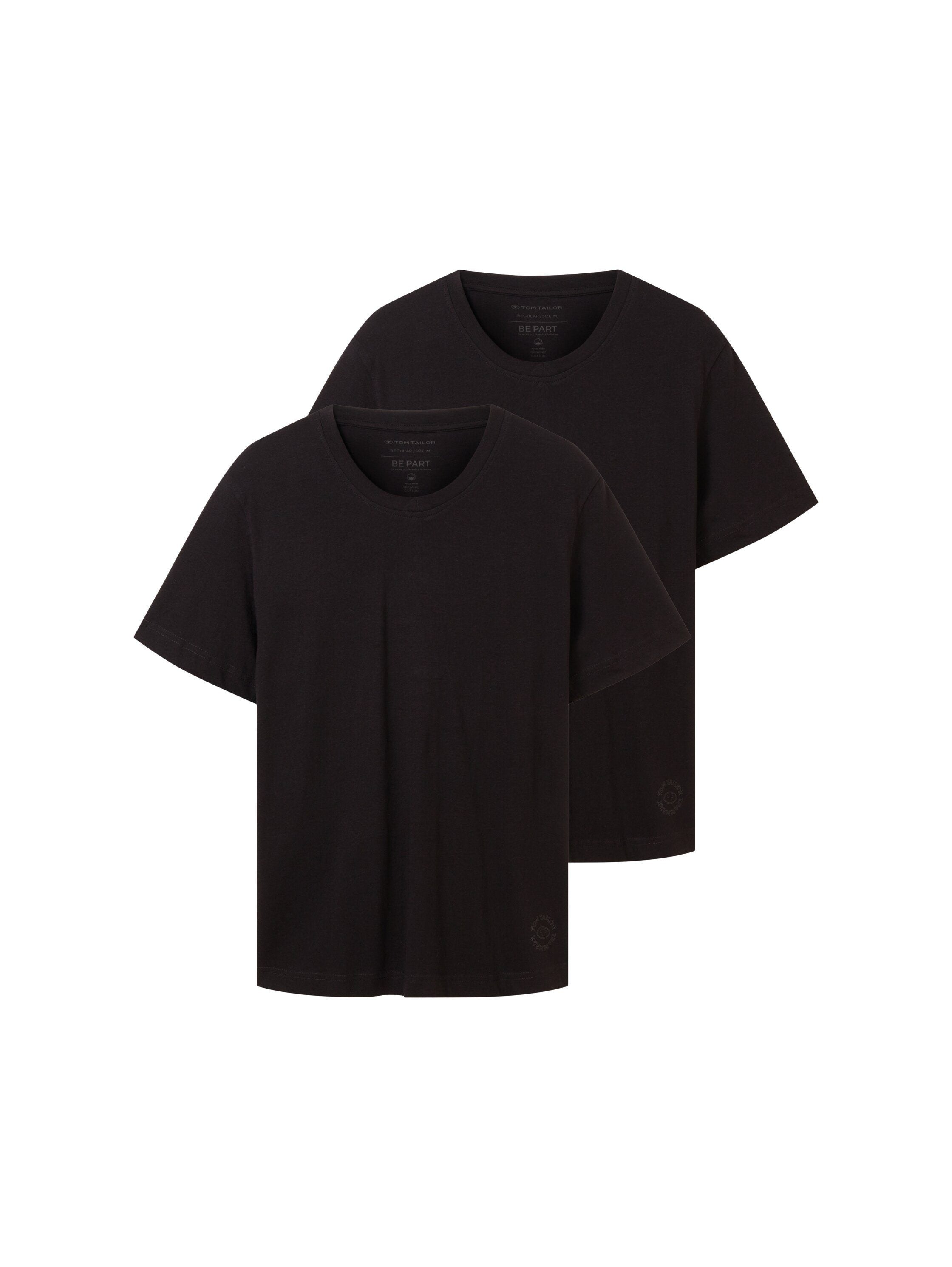 Tom Tailor Herren T-Shirts kurz Black
