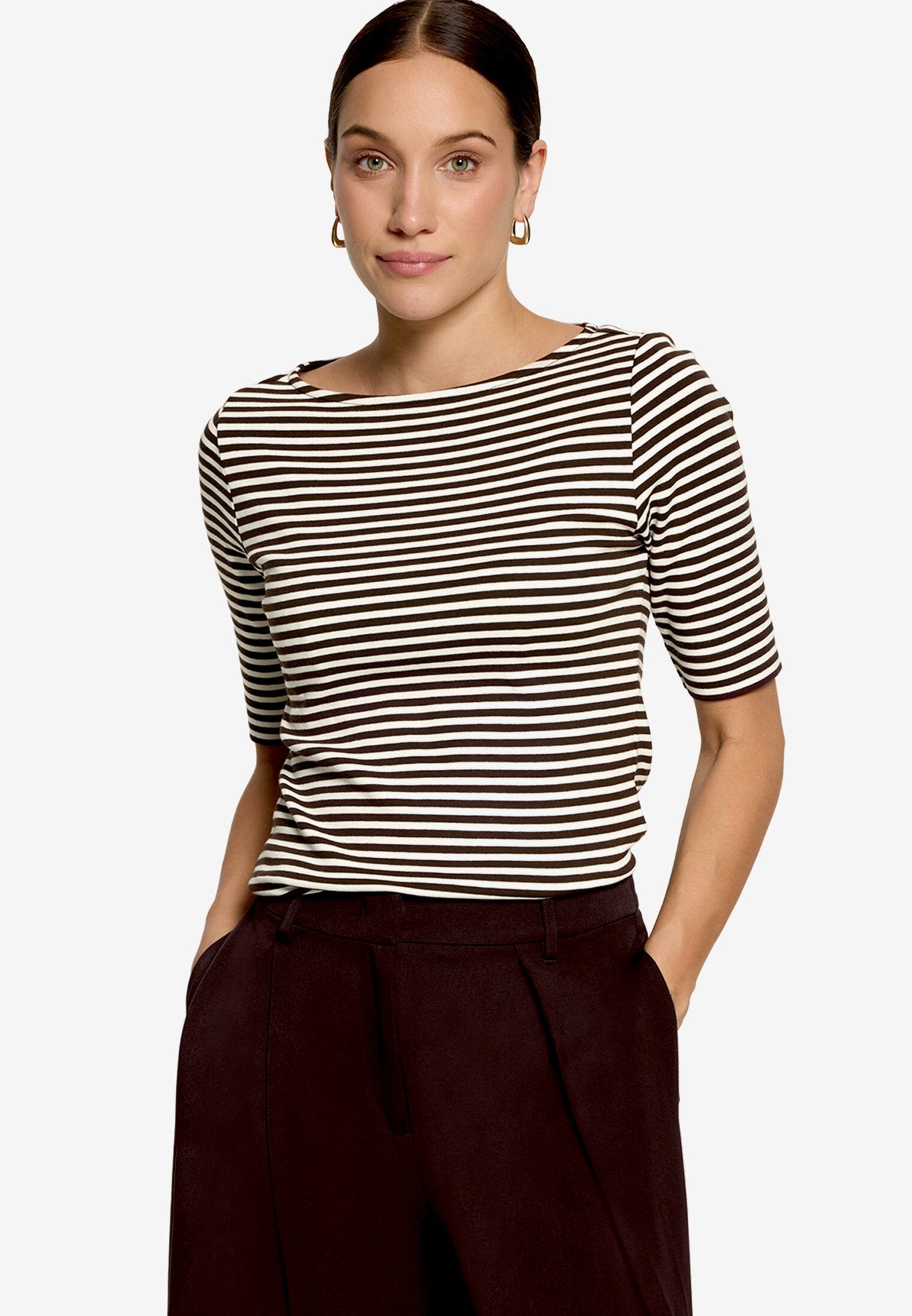 Zero Damen T-Shirts Cream/Brown