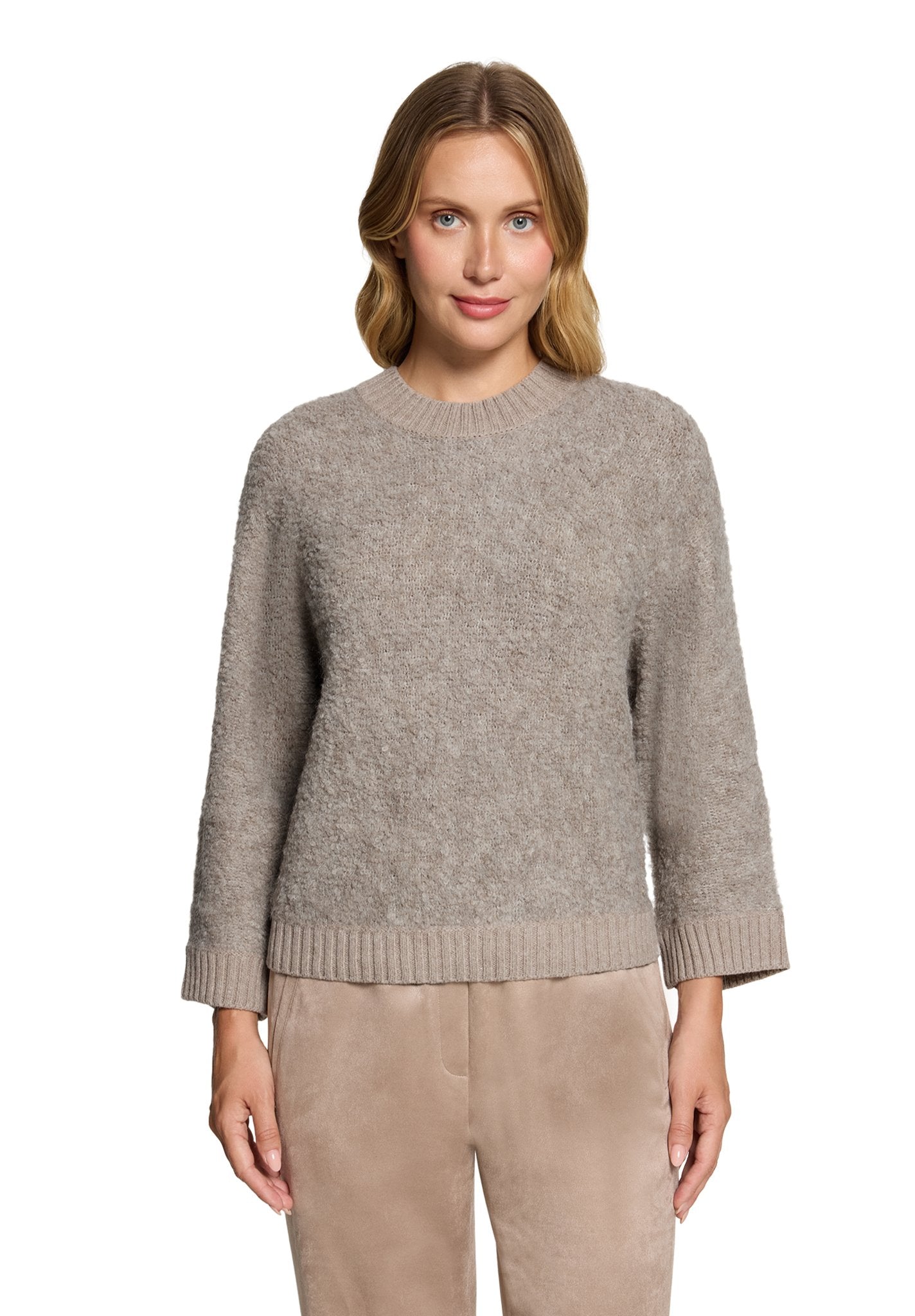Betty & Co Damen Pullover Taupe Melange