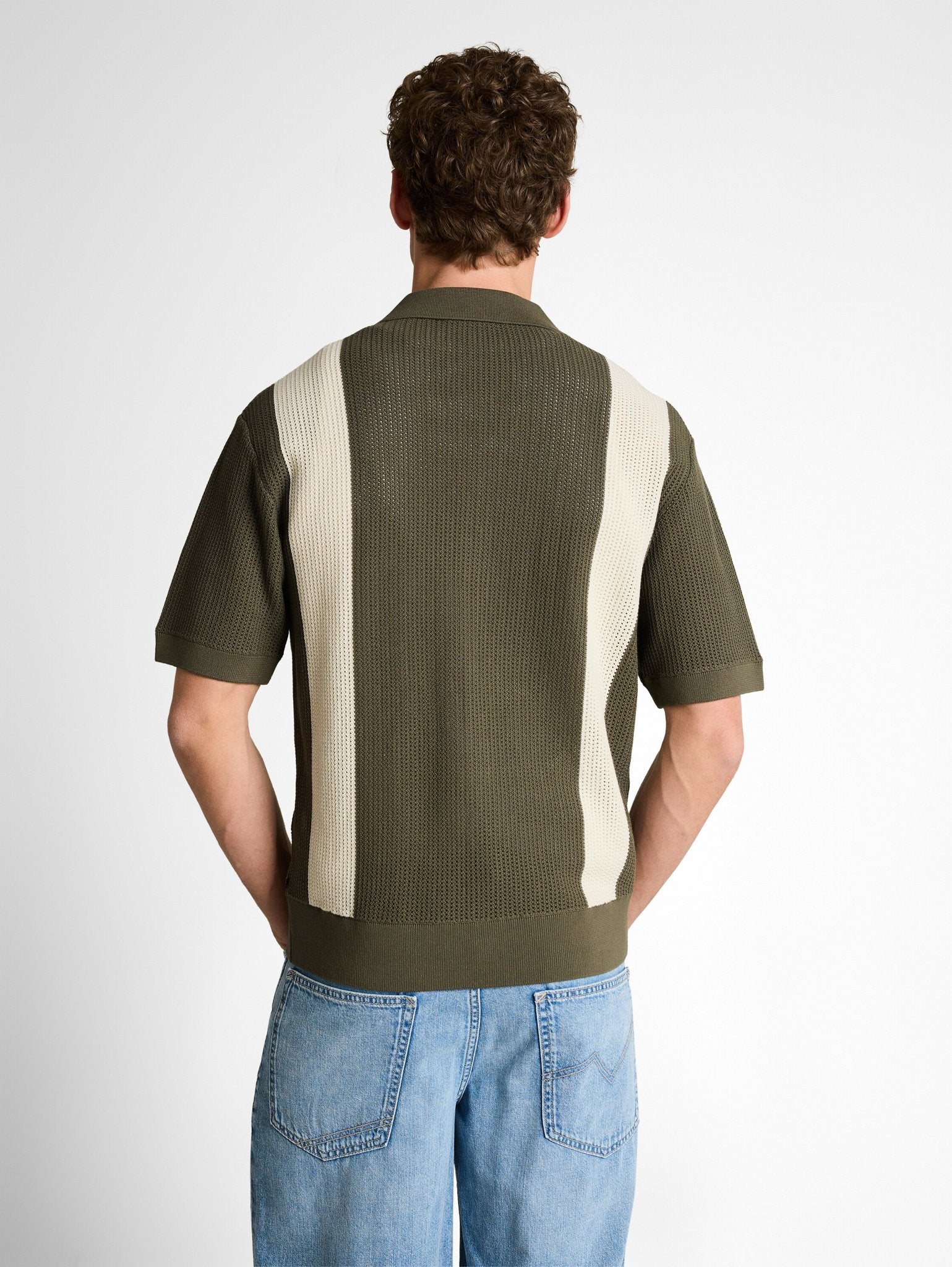 Tom Tailor denim Herren Pullover Faded Green Whi