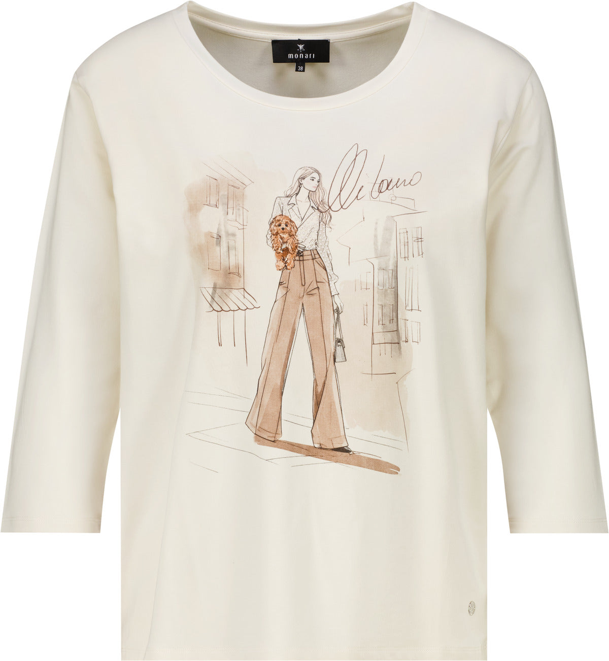 Monari Damen T-Shirts  Antique Whi